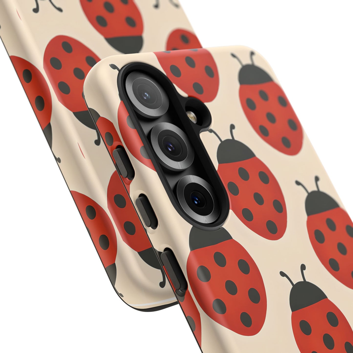 Cute Ladybug Tough Phone Case - Red and Black Insect Pattern, Nature-Inspired Design, Compatible with iPhone, Galaxy, and Google Phones
