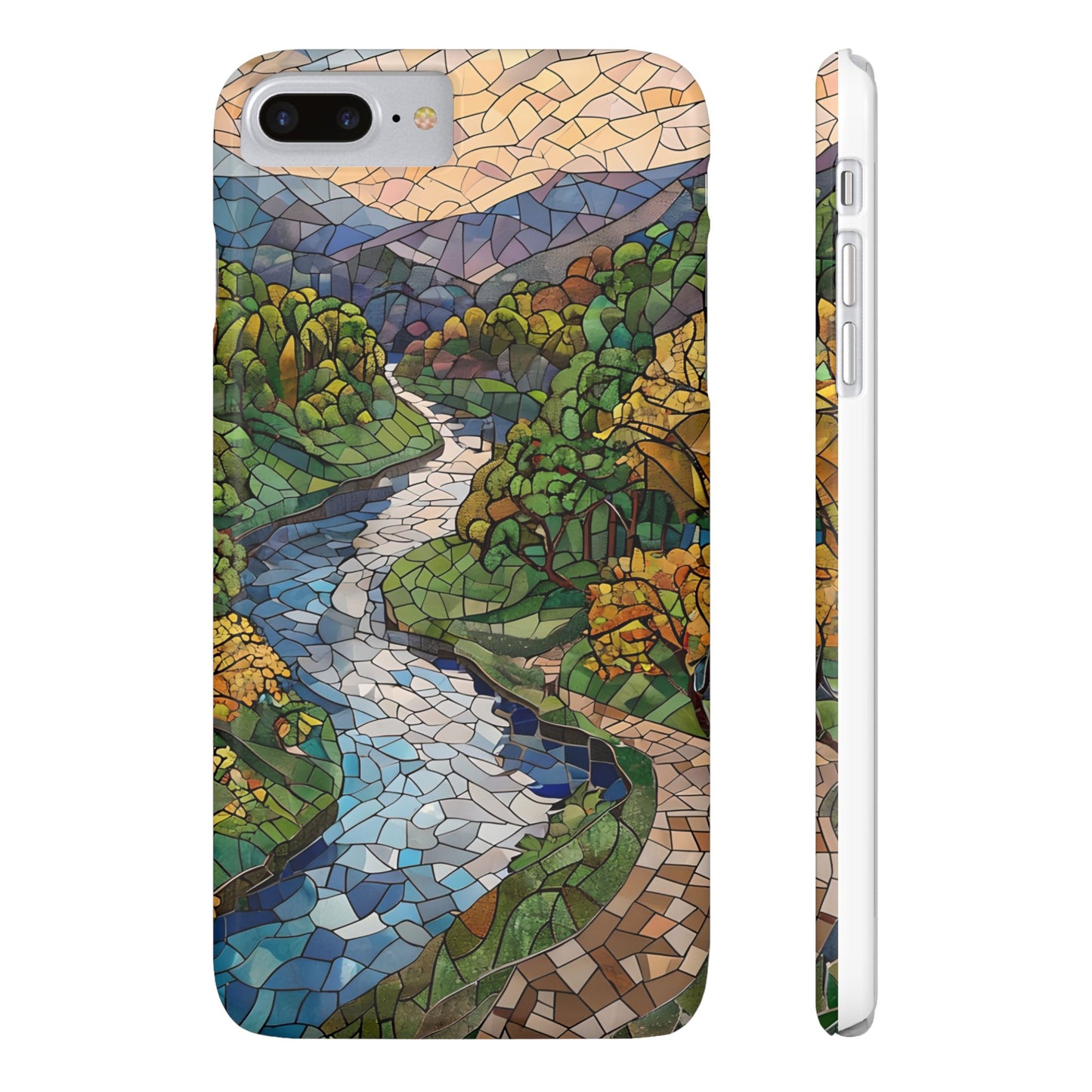 Cuyahoga Valley Mosaic Slim Phone Case, Midwest Forest Art, Scenic Nature Aesthetic, Unique Gift for Nature Lovers
