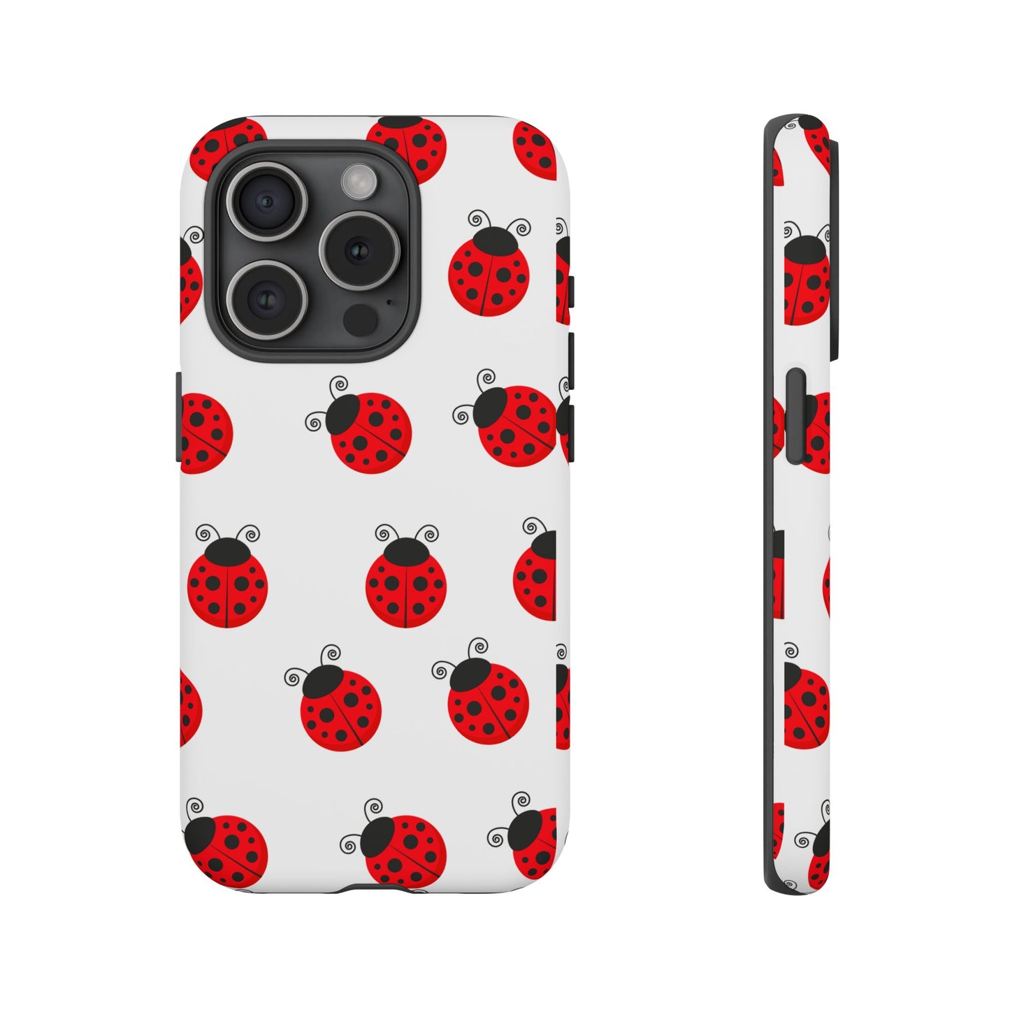 Ladybug Tough Phone Case - Cute Insect Aesthetic, Nature-Inspired Pattern Art, Compatible with iPhone, Galaxy, and Google Phones