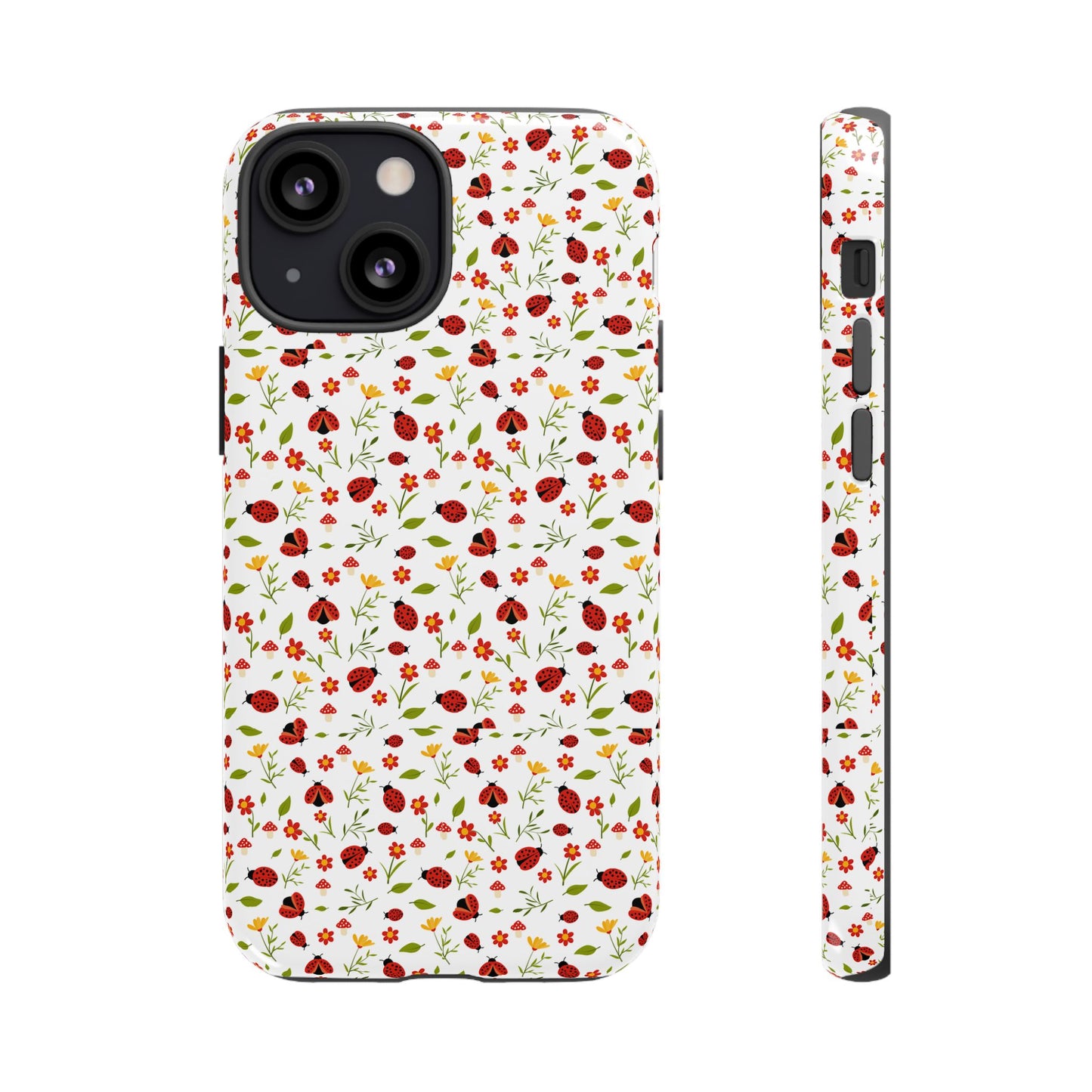 Ladybug Tough Phone Case - Cute Insect Aesthetic, Nature-Inspired Pattern Art, Compatible with iPhone, Galaxy, and Google Phones
