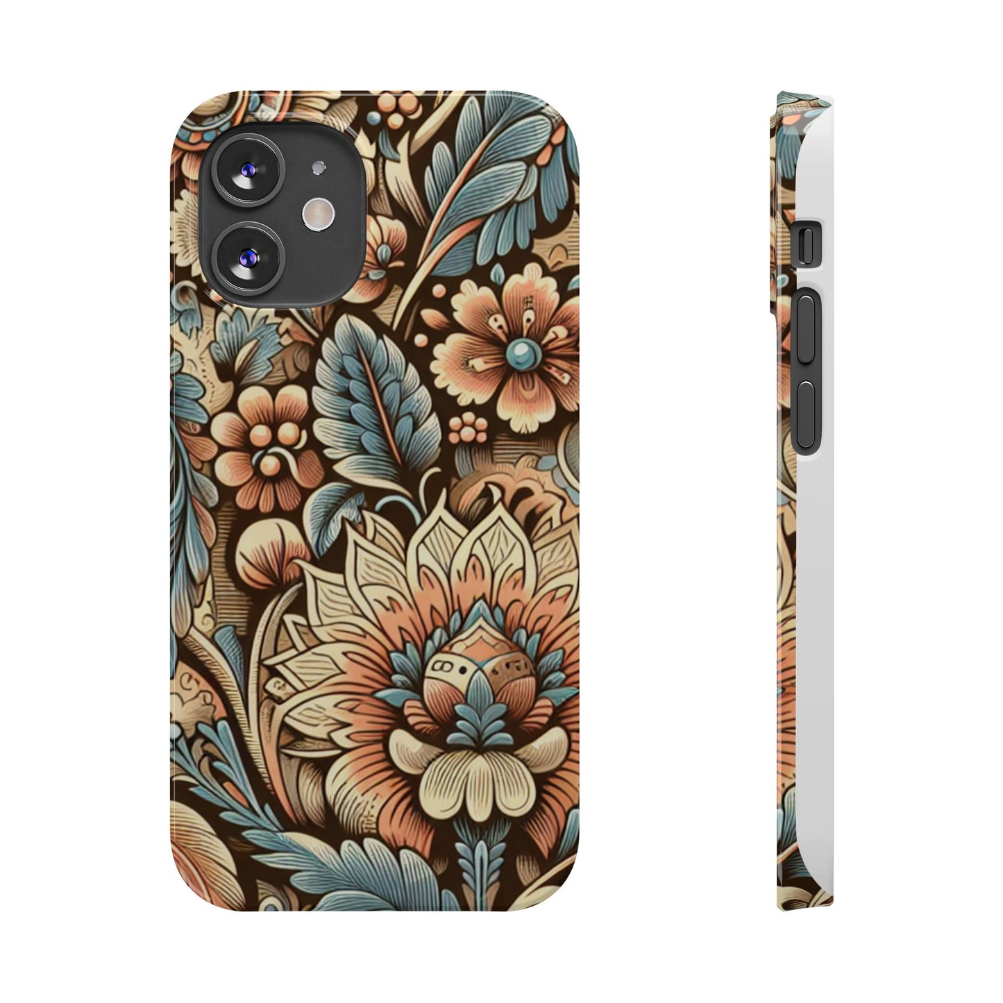 Floral Slim Phone Case, Boho Chic Phone Cover, Stylish Gift for Her, Spring and Summer Accessory, Trendy Phone Protector