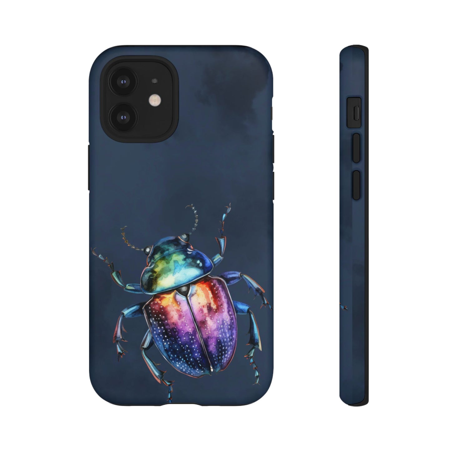 Iridescent Beetle Tough Phone Case - Insect Art Design, Nature-Inspired Pattern, Compatible with iPhone, Galaxy, and Google Phones