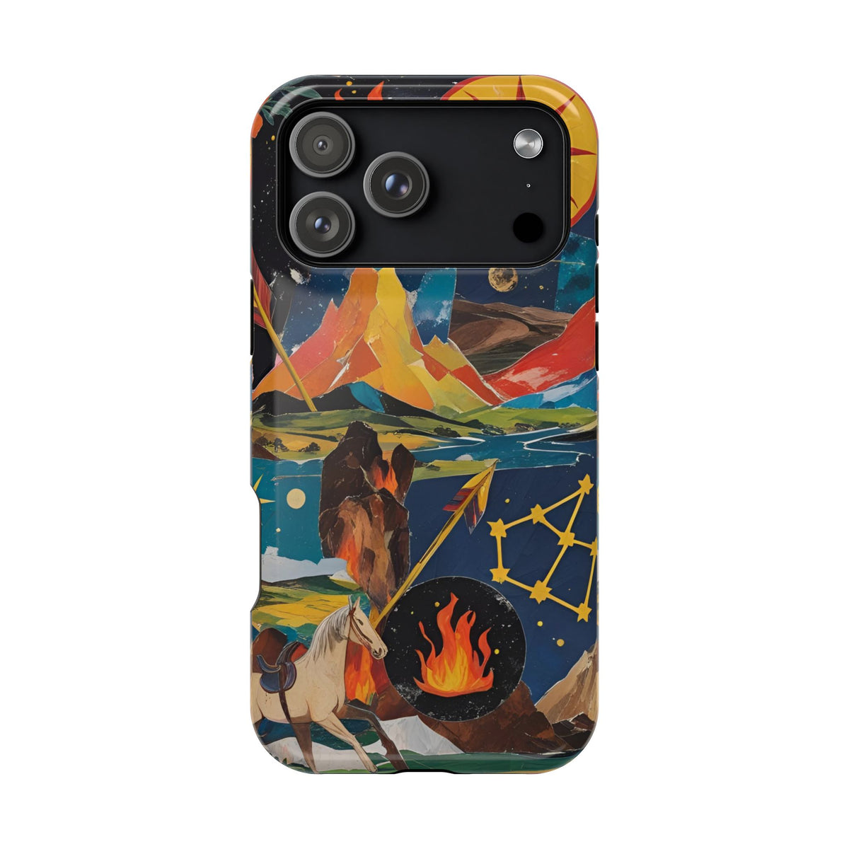 Sagittarius Zodiac Magnetic Phone Case, Artistic Astrology Gift for Her, Celestial Fire Sign with Constellation and Centaur, Birthday Gift