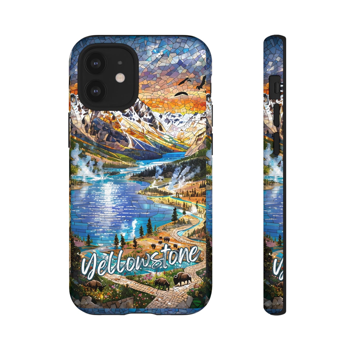 Yellowstone  National Park Phone Case, Mosaic Phone Case, Yellowstone National Park Gift, Scenic Mountains Phone Cover, Landscape Aesthetic