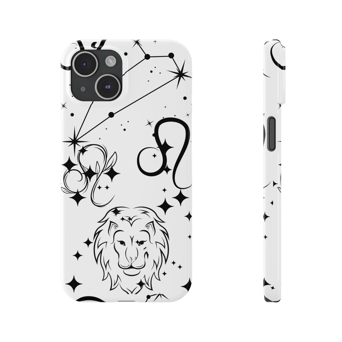 Leo Zodiac Slim Phone Case, Astrology Gift for Her, Celestial Star Sign Cover, Compatible with iPhone 17, 16, 15, 14, 13, 12, 11