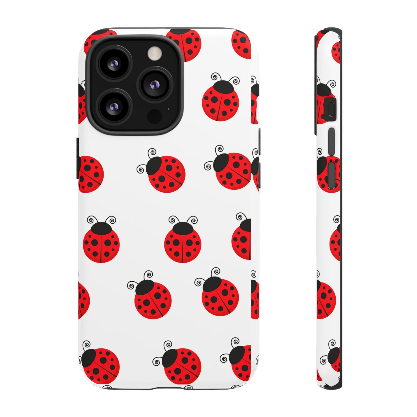 Ladybug Tough Phone Case - Cute Insect Aesthetic, Nature-Inspired Pattern Art, Compatible with iPhone, Galaxy, and Google Phones