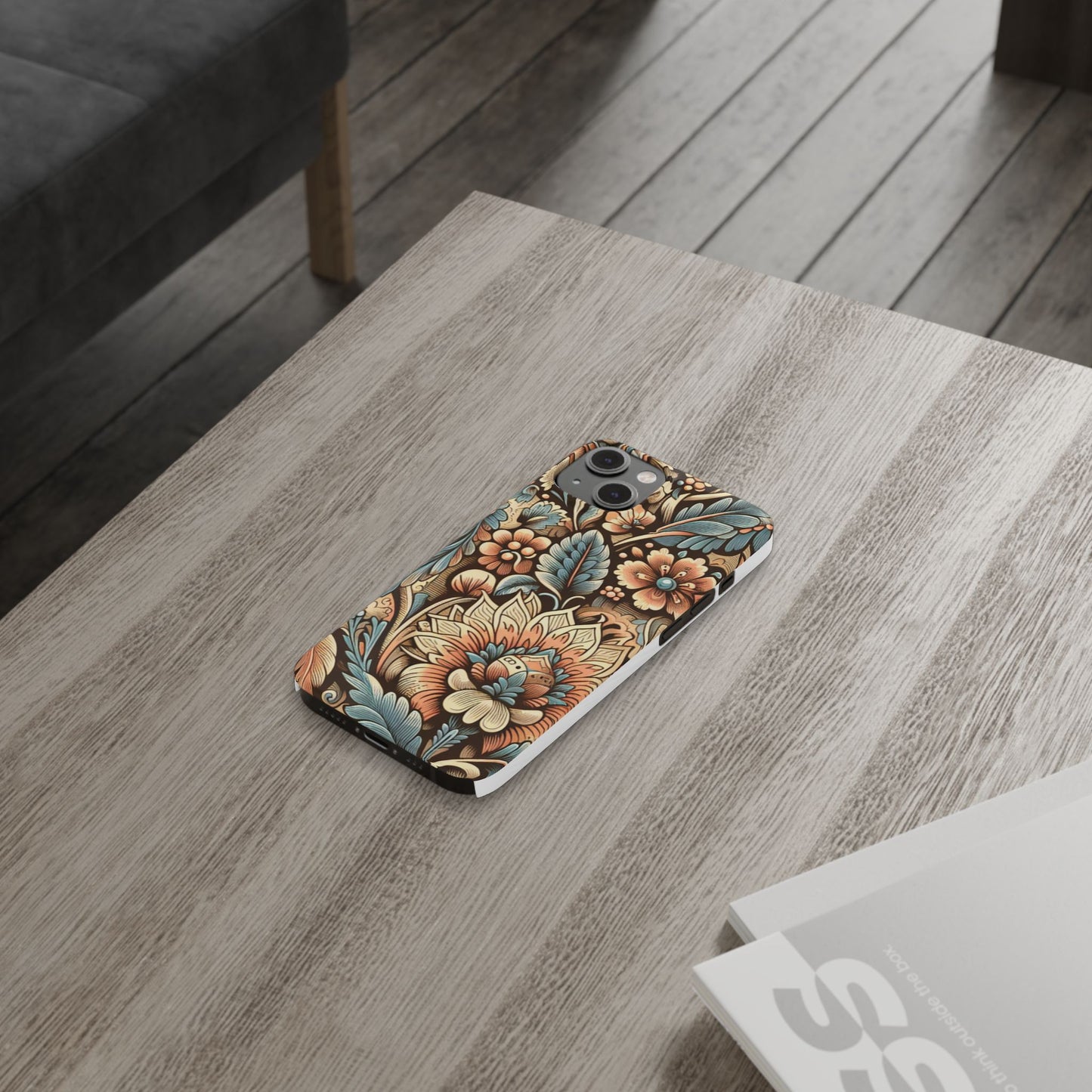 Floral Slim Phone Case, Boho Chic Phone Cover, Stylish Gift for Her, Spring and Summer Accessory, Trendy Phone Protector