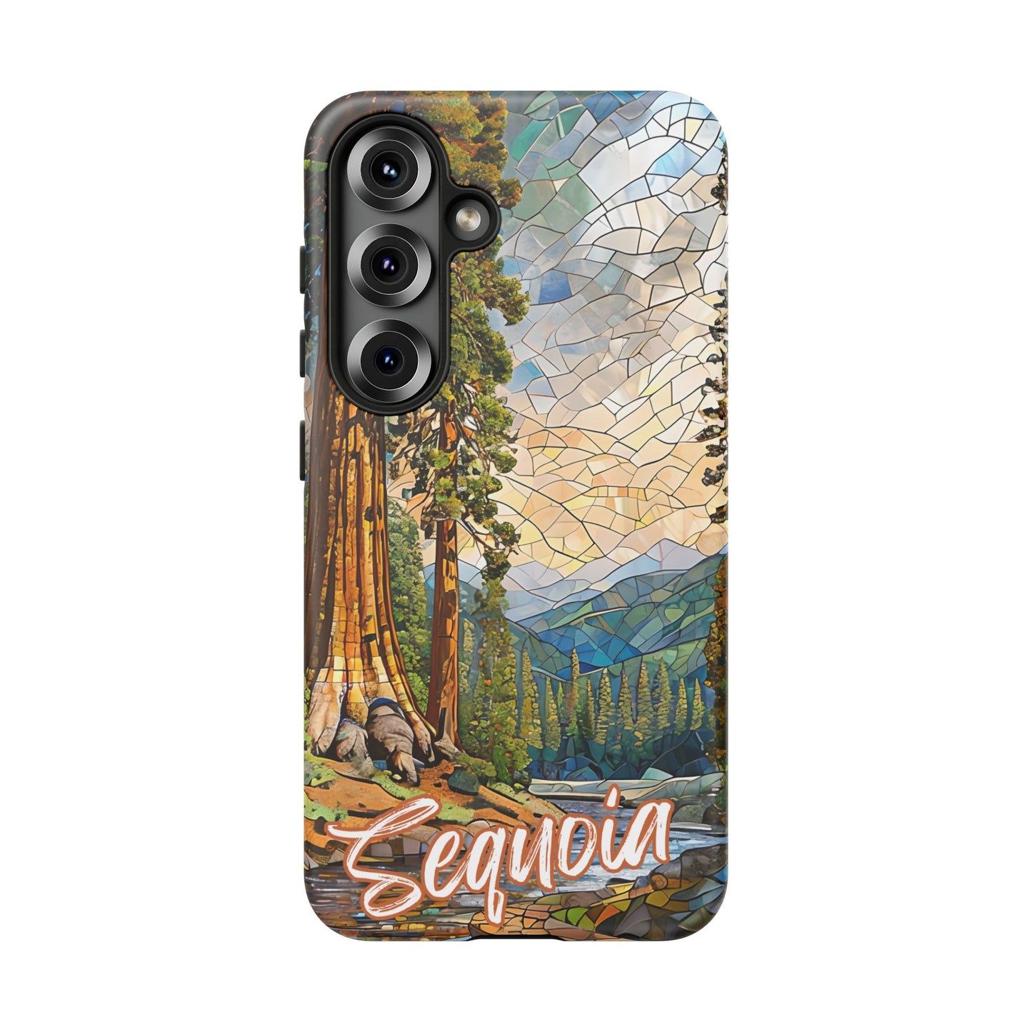 Sequoia National Park Northern California Phone Case, Mosaic Phone Case, Mountain Nature Art, National Park Gift, Scenic Forest Phone Cover