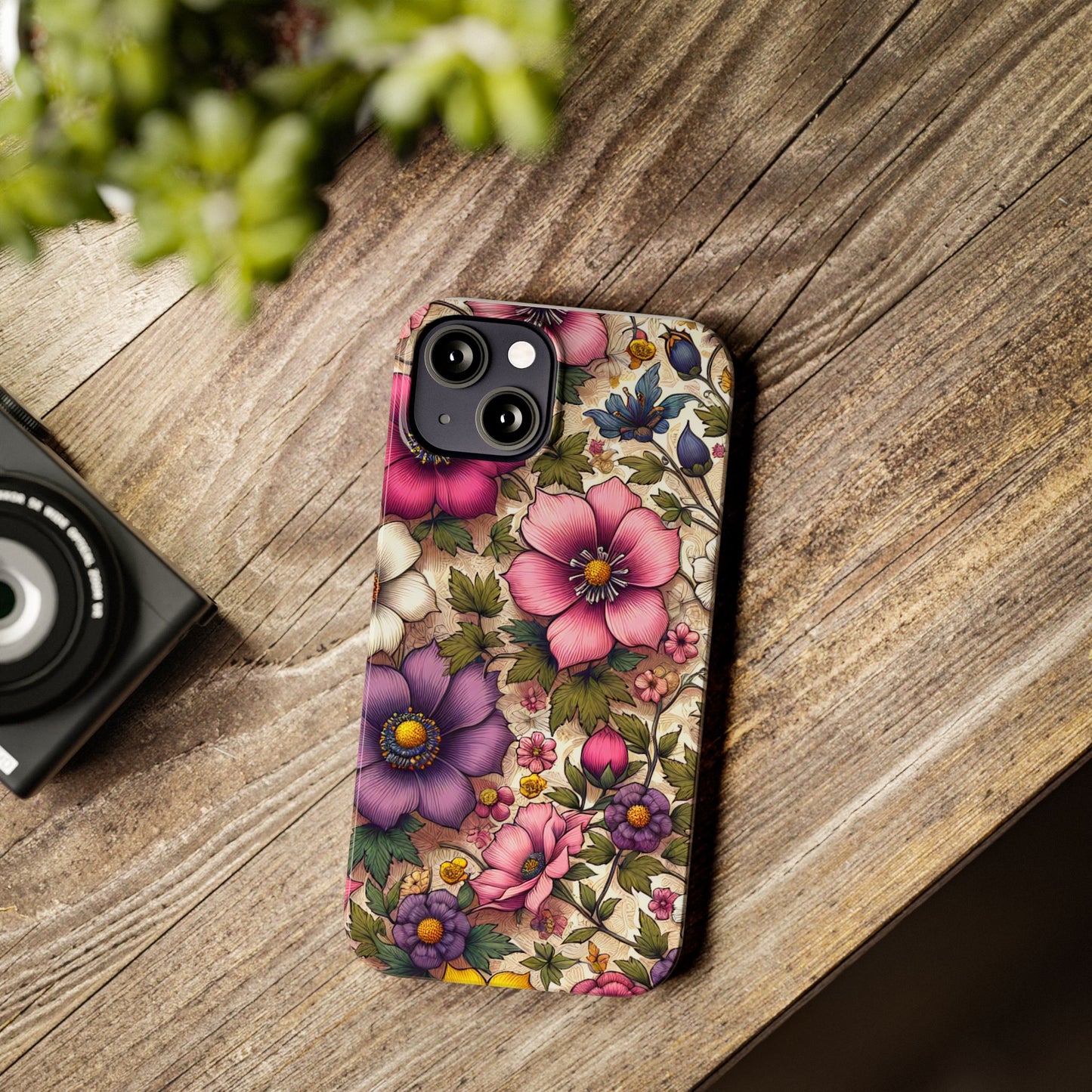 Floral Slim Phone Case - Vibrant Flower Design, Unique Floral iPhone Cover, Flower Phone Case, Gift for Her, Stylish Accessories