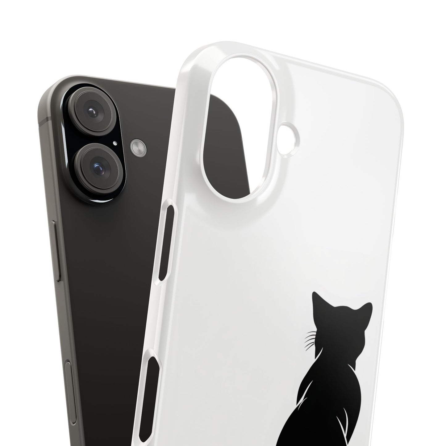 Black Cat Halloween Slim Phone Case Coquette, Creepy Cute Gift for Her, Goth Coquette Spooky Case, Compatible with iPhone, Galaxy, Google