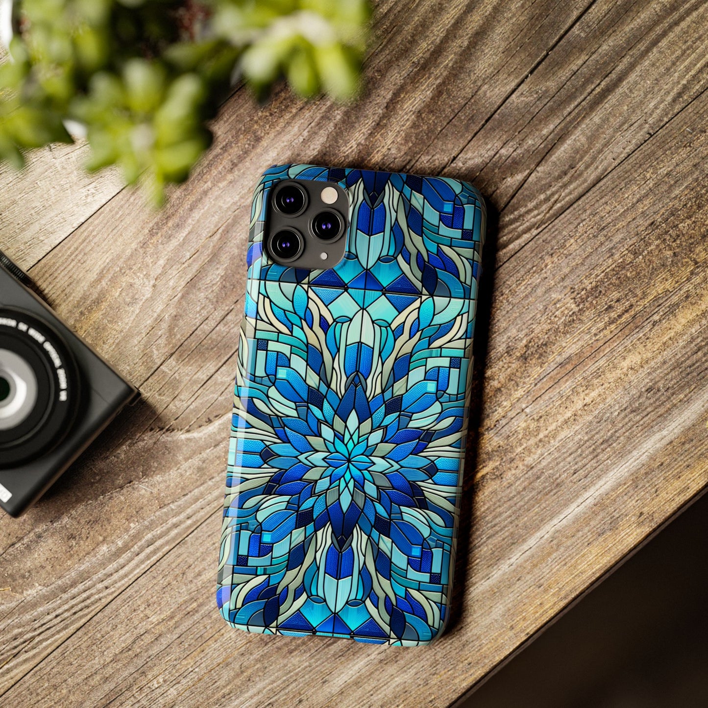 Stained Glass Slim Phone Cases, Floral Phone Covers, Unique Gifts, Artistic Phone Skins, Smartphone Accessories, Stylish Cases