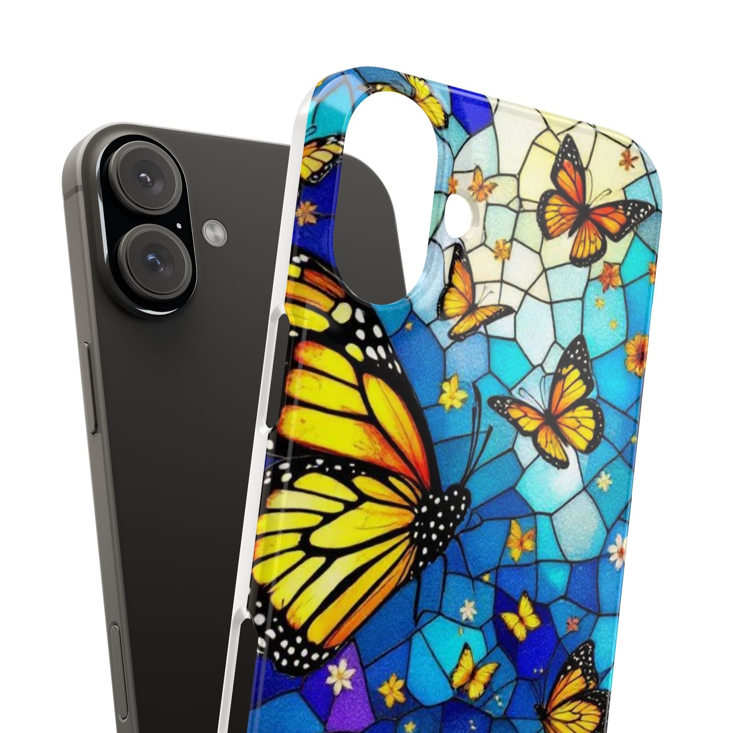 Butterfly Garden Slim Phone Case - Colorful Floral Design, Gift for Nature Lovers, Birthday Surprise, Eco-Friendly, Summer Vibes