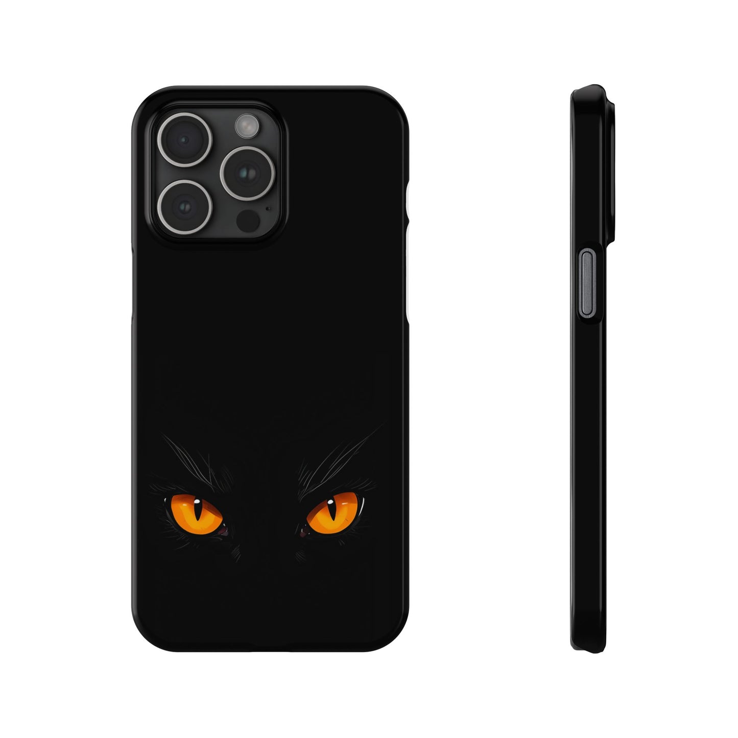 Black Cat Slim Phone Case - Gothic Halloween Aesthetic, Subtle Spookycore Aesthetic, Compatible with iPhone, Galaxy, and Google Phones