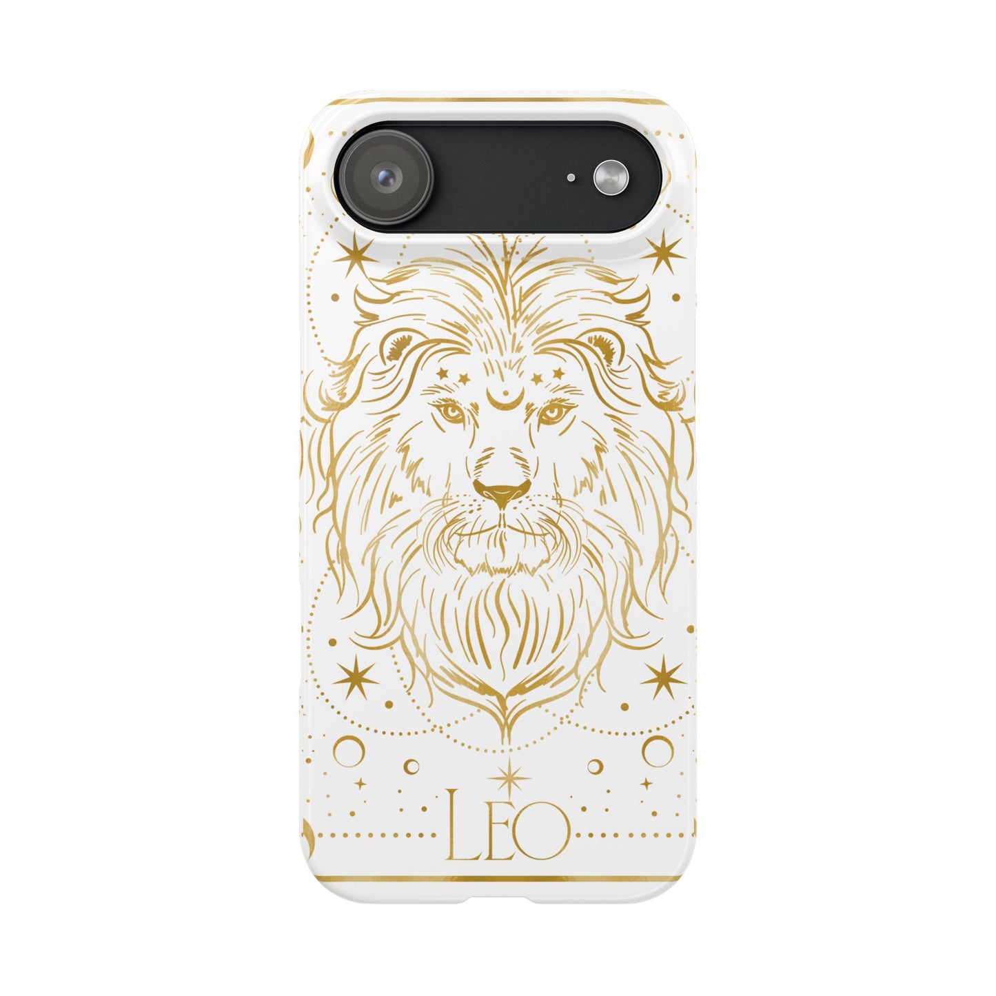Leo Zodiac Slim Phone Case, Astrology Gift for Her, Celestial Star Sign Cover, Compatible with iPhone 17, 16, 15, 14, 13, 12, 11
