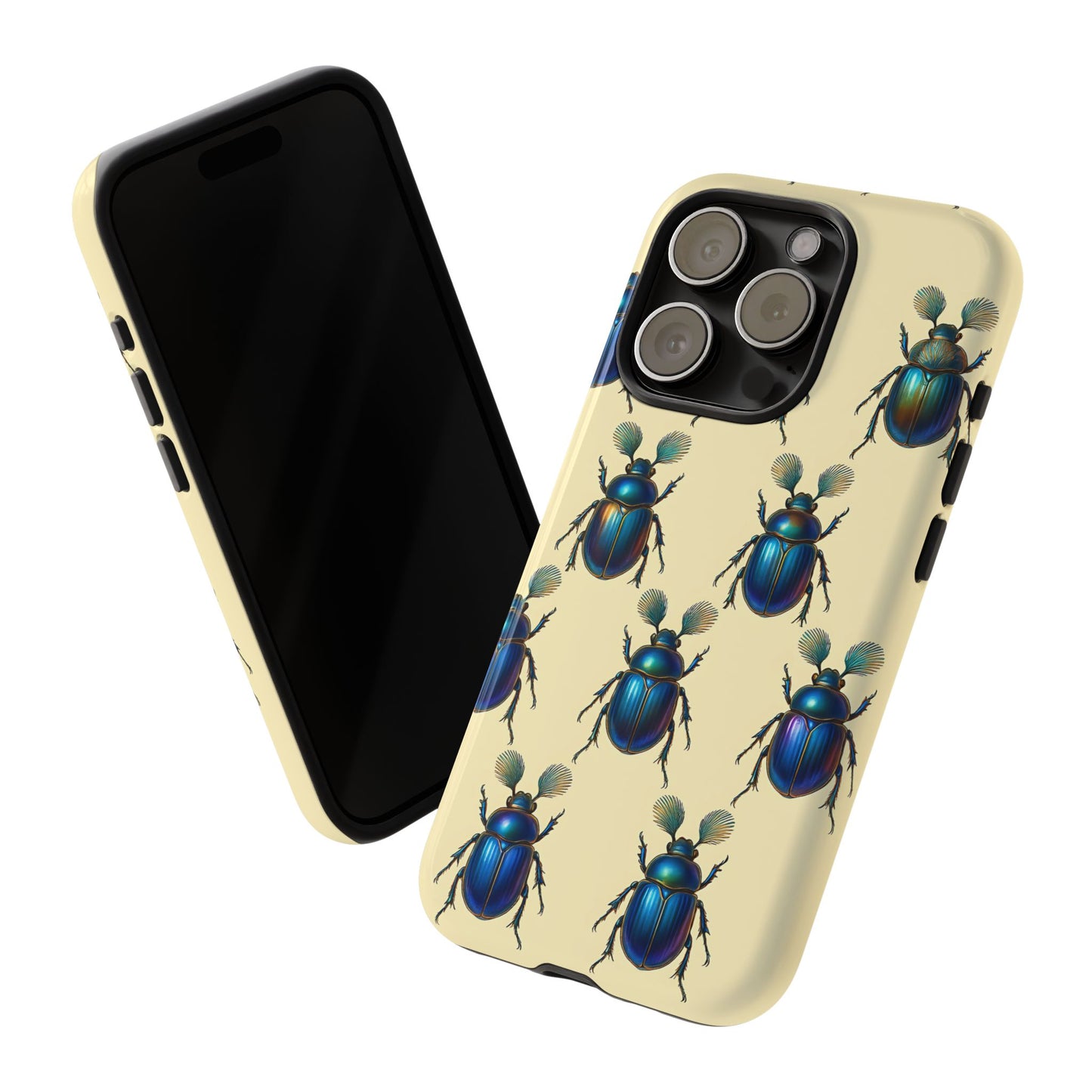 Beetle Tough Phone Case - Nature-Inspired Insect Art, Vintage Bug Pattern Design, Compatible with iPhone, Galaxy, and Google Phones