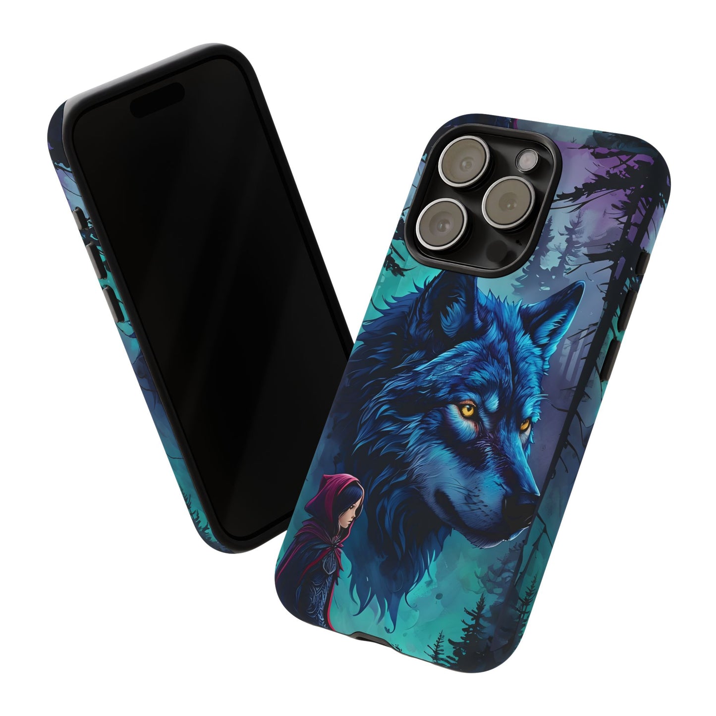 Little Red Riding Hood Wolf Phone Case - Fairytale Halloween Tough Case, Forest Witchcore Aesthetic, Compatible with iPhone, Galaxy, Google