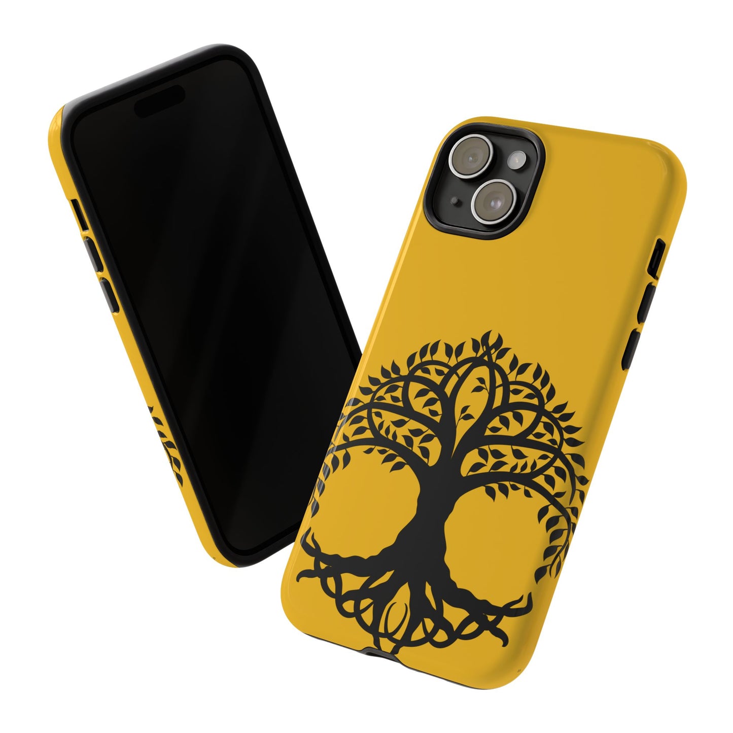 Tough Case Celtic Tree of Life Gold and Black Design, Compatible with iPhone 17, 16, 15, 14, 13, Galaxy, Google, Irish Heritage Art