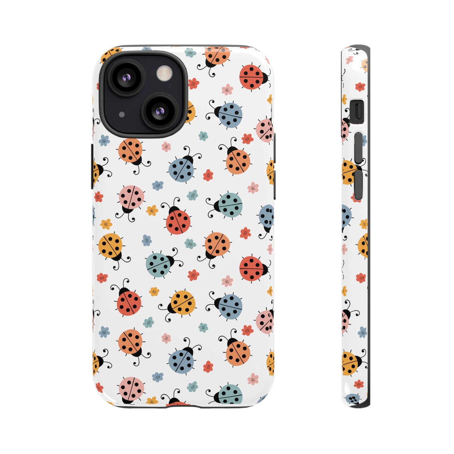 Ladybug Tough Phone Case - Cute Insect Aesthetic, Nature-Inspired Pattern Art, Compatible with iPhone, Galaxy, and Google Phones