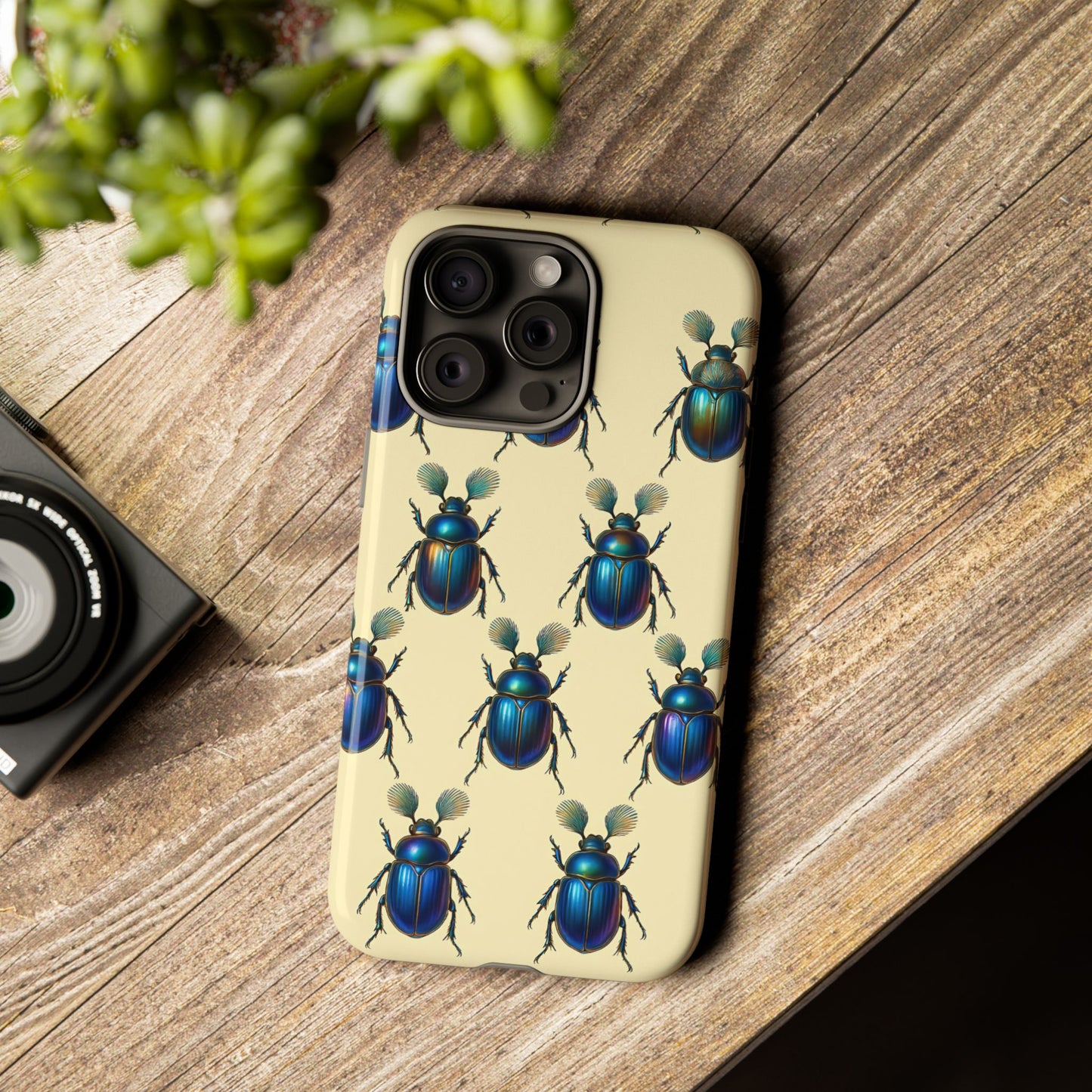 Beetle Tough Phone Case - Nature-Inspired Insect Art, Vintage Bug Pattern Design, Compatible with iPhone, Galaxy, and Google Phones