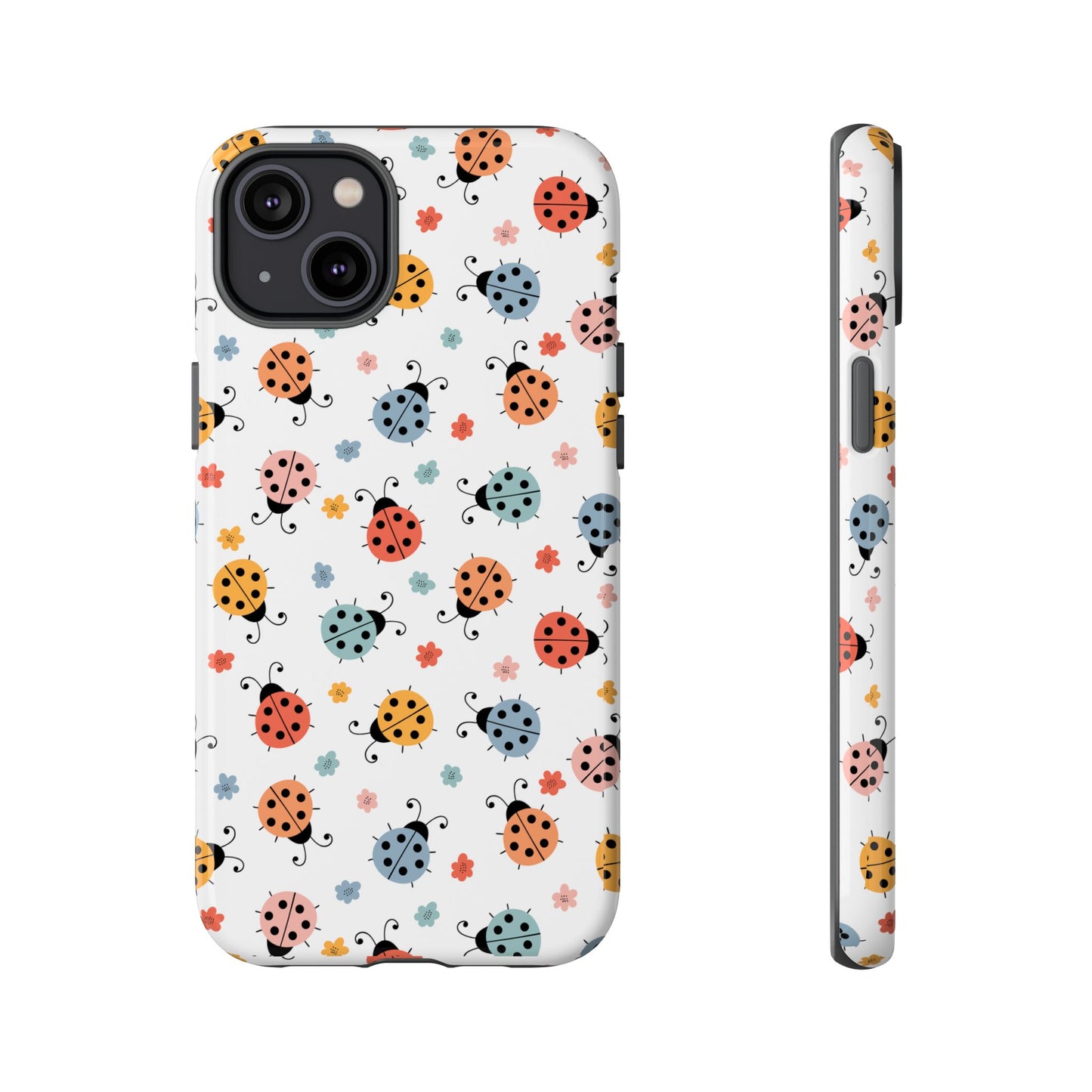 Ladybug Tough Phone Case - Cute Insect Aesthetic, Nature-Inspired Pattern Art, Compatible with iPhone, Galaxy, and Google Phones