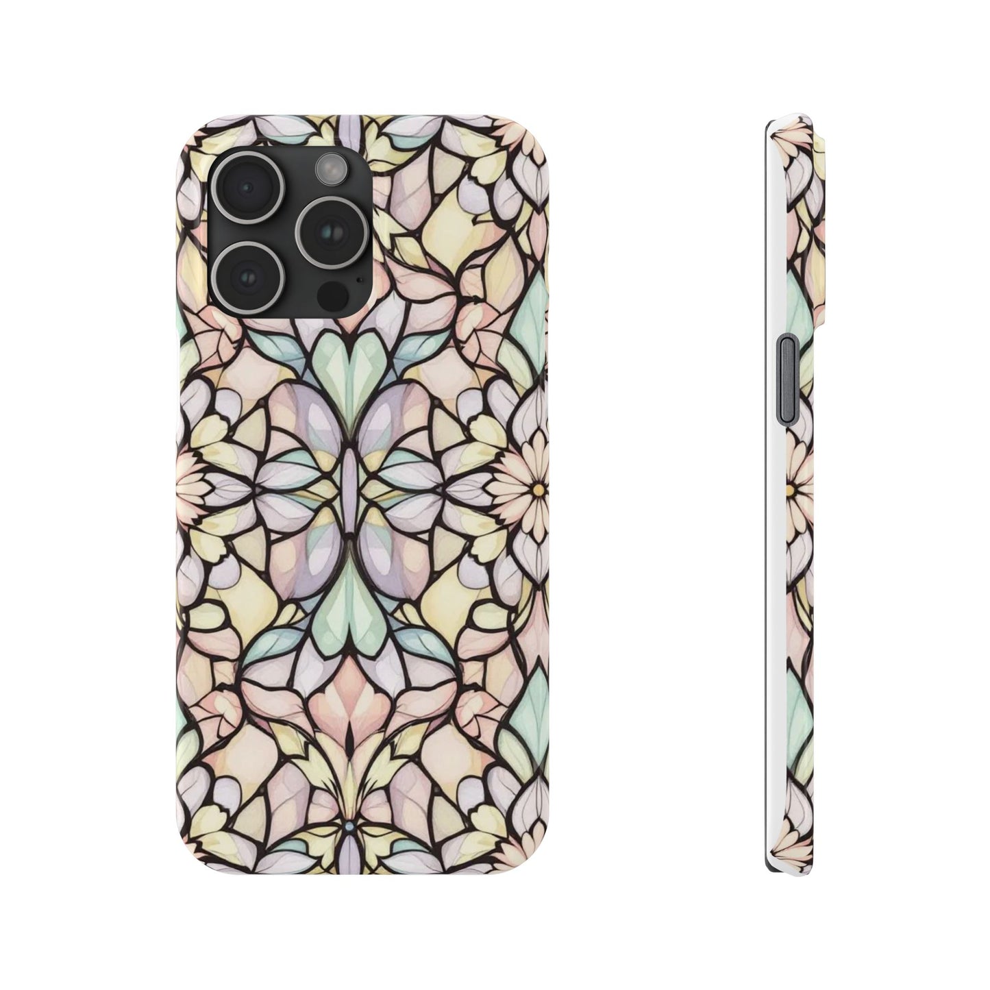 Floral Pattern Slim Phone Case - Perfect Gift for Nature Lovers, Stylish Accessory, Mobile Protection, Unique Design, Spring Vibes