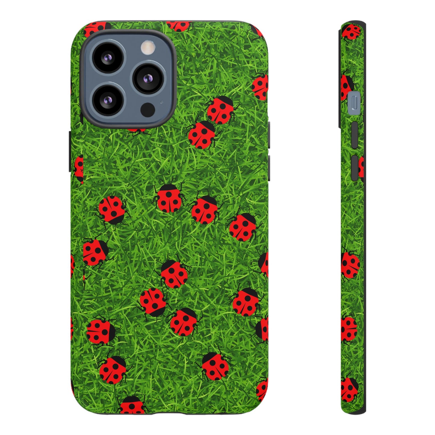 Ladybug Tough Phone Case - Cute Insect Aesthetic, Nature Pattern Art Design, Compatible with iPhone, Galaxy, and Google Phones