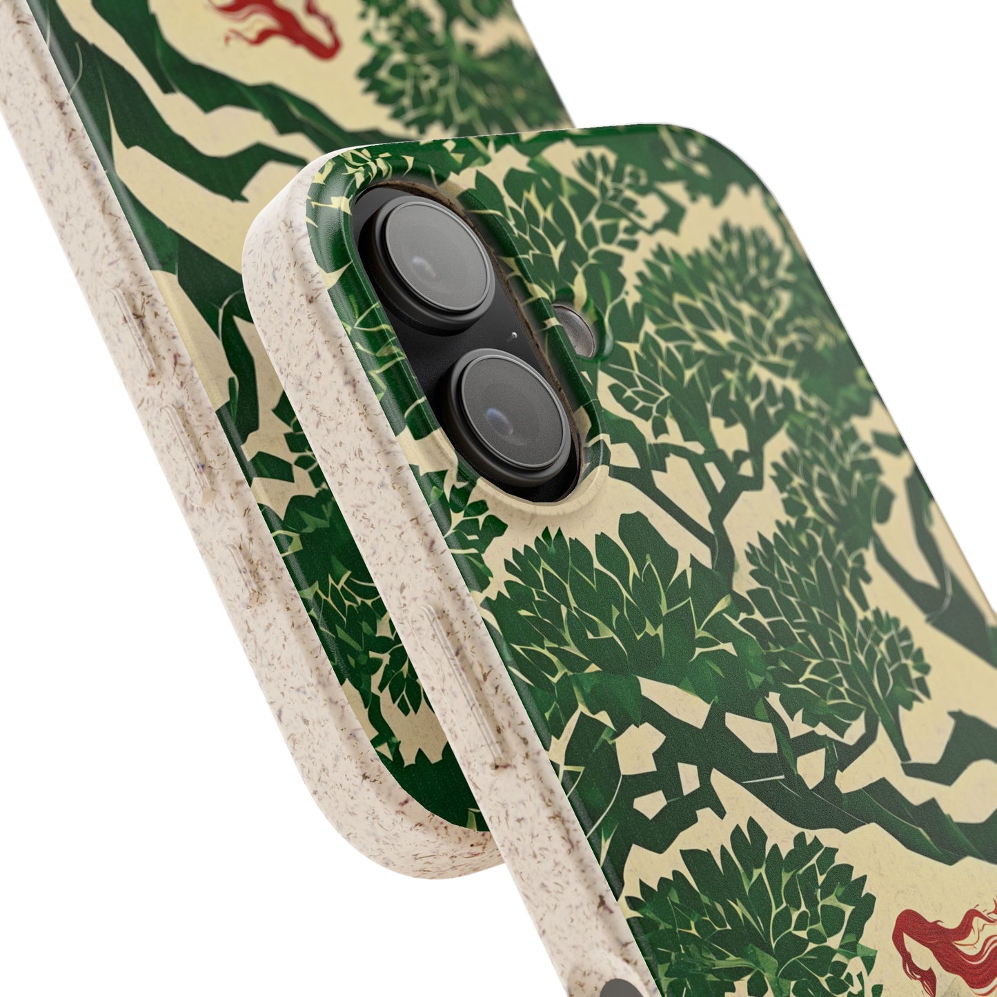 Ginger Fairy Biodegradable Phone Case, Enchanted Forest Redhead Art, Irish Green Fantasy Compatible with iPhone 17, 16, 15, 14, 13, 12, 11