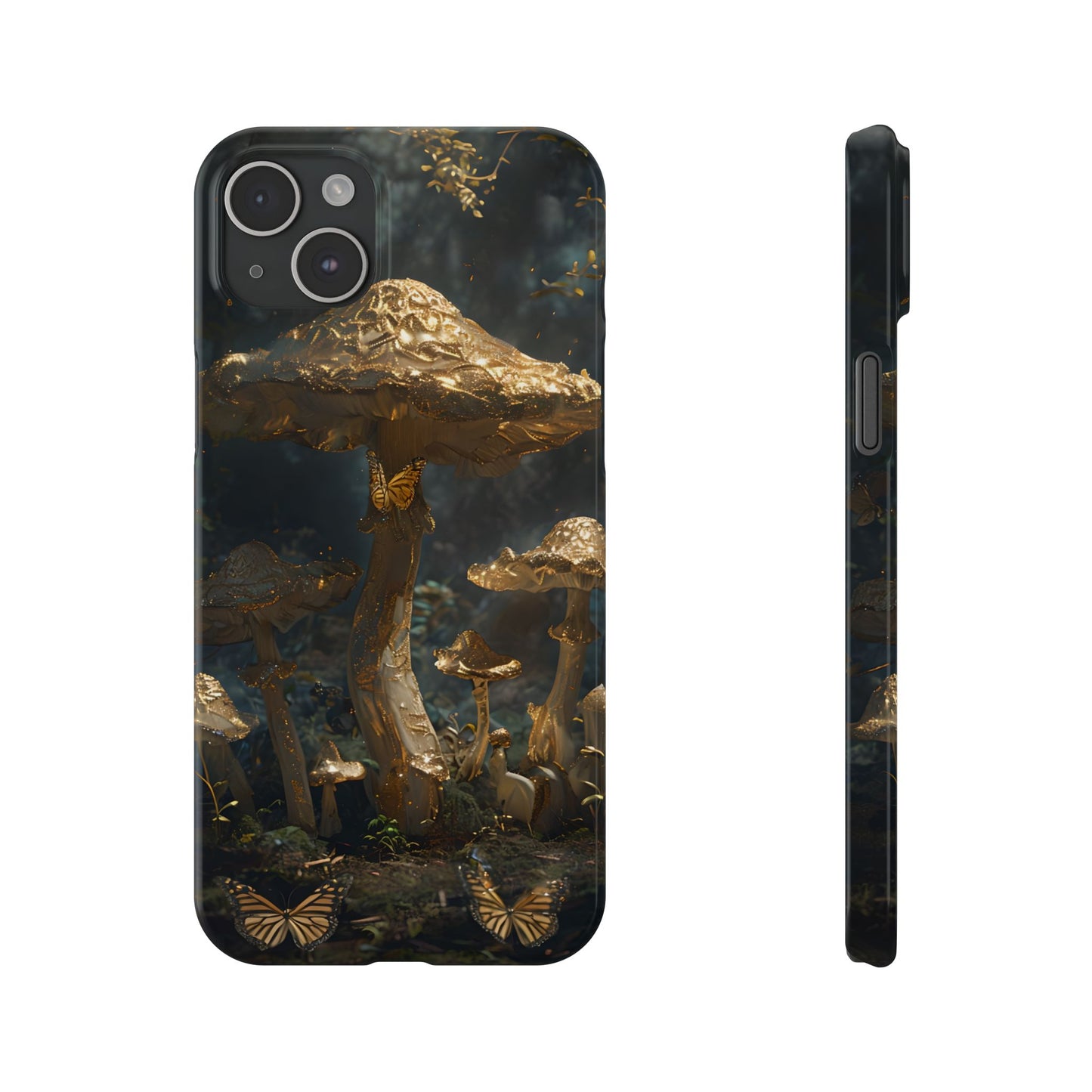 Enchanted Forest Slim Phone Cases, Fantasy Phone Cover, Mushroom Design, Nature Lover Gift, Boho Chic Cell Phone Case