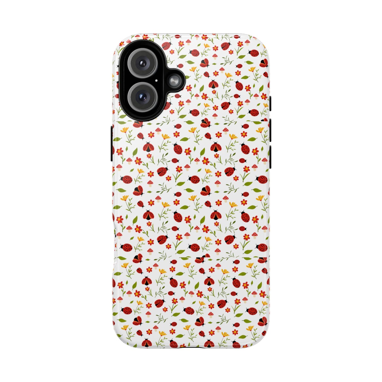 Ladybug Tough Phone Case - Cute Insect Aesthetic, Nature-Inspired Pattern Art, Compatible with iPhone, Galaxy, and Google Phones