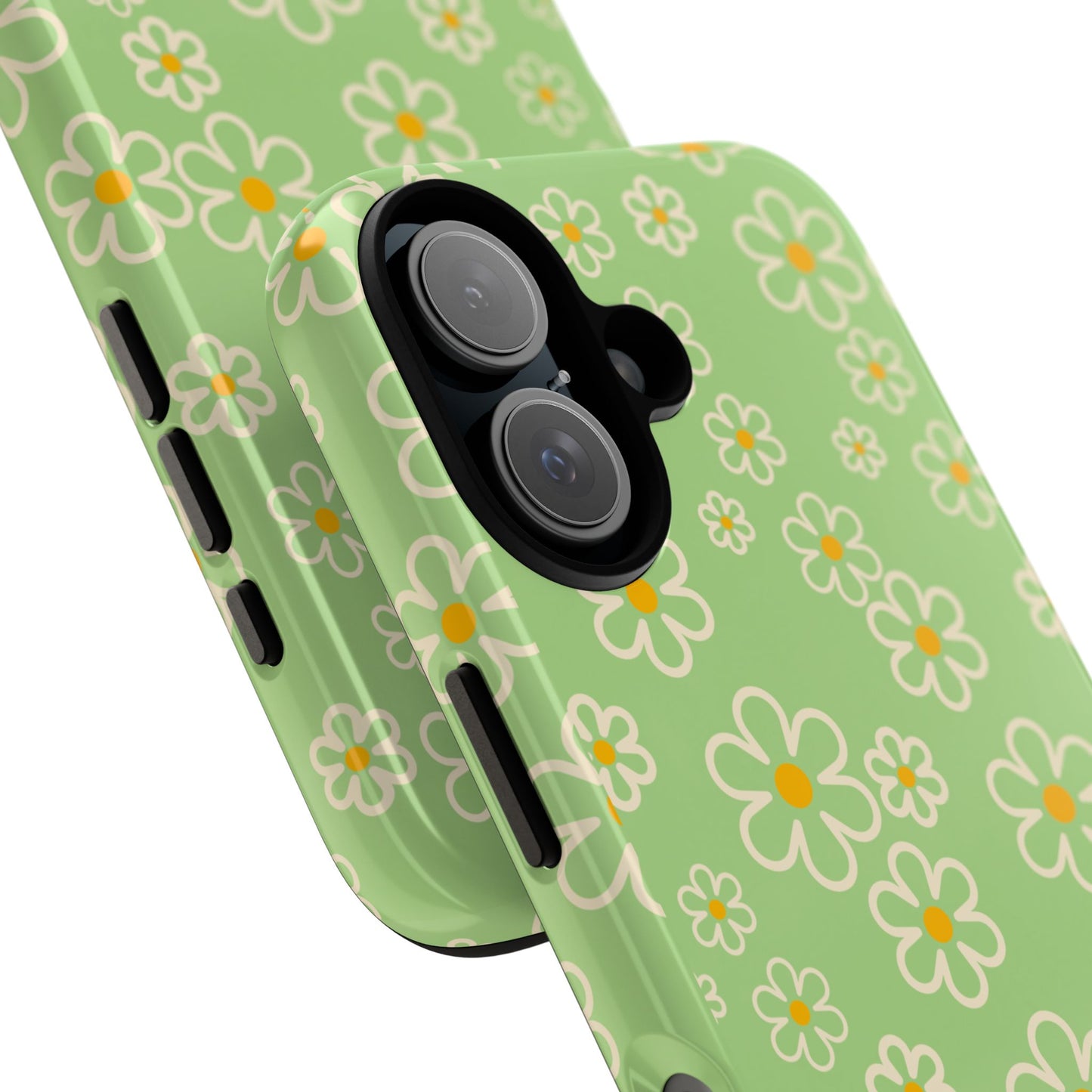 Minimal Daisy Flower Tough Phone Case - Retro Coquette Floral Print, Cute Soft Aesthetic, Compatible with iPhone, Galaxy, and Google Phones