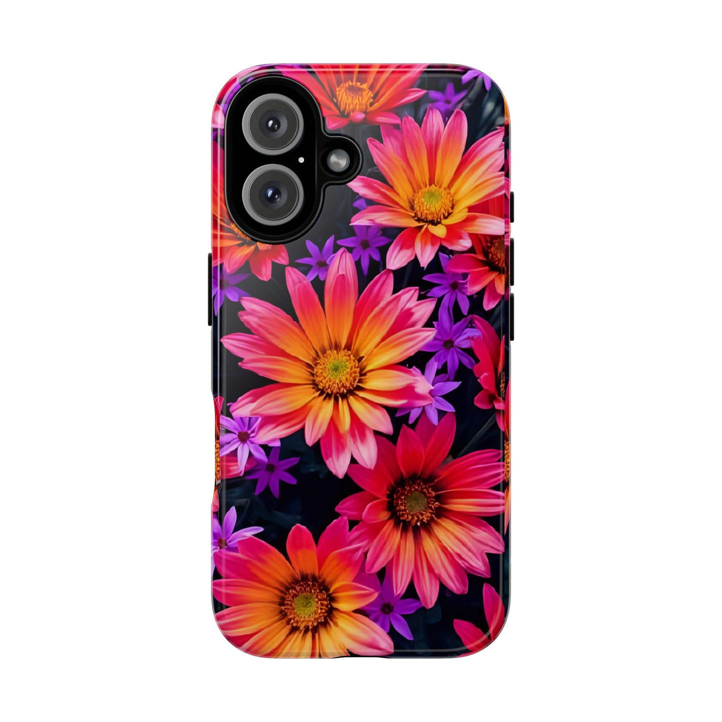 Bold Garden Flower Tough Phone Case - Colorful Floral Print, Bright Botanical Aesthetic, Compatible with iPhone, Galaxy, and Google Phones