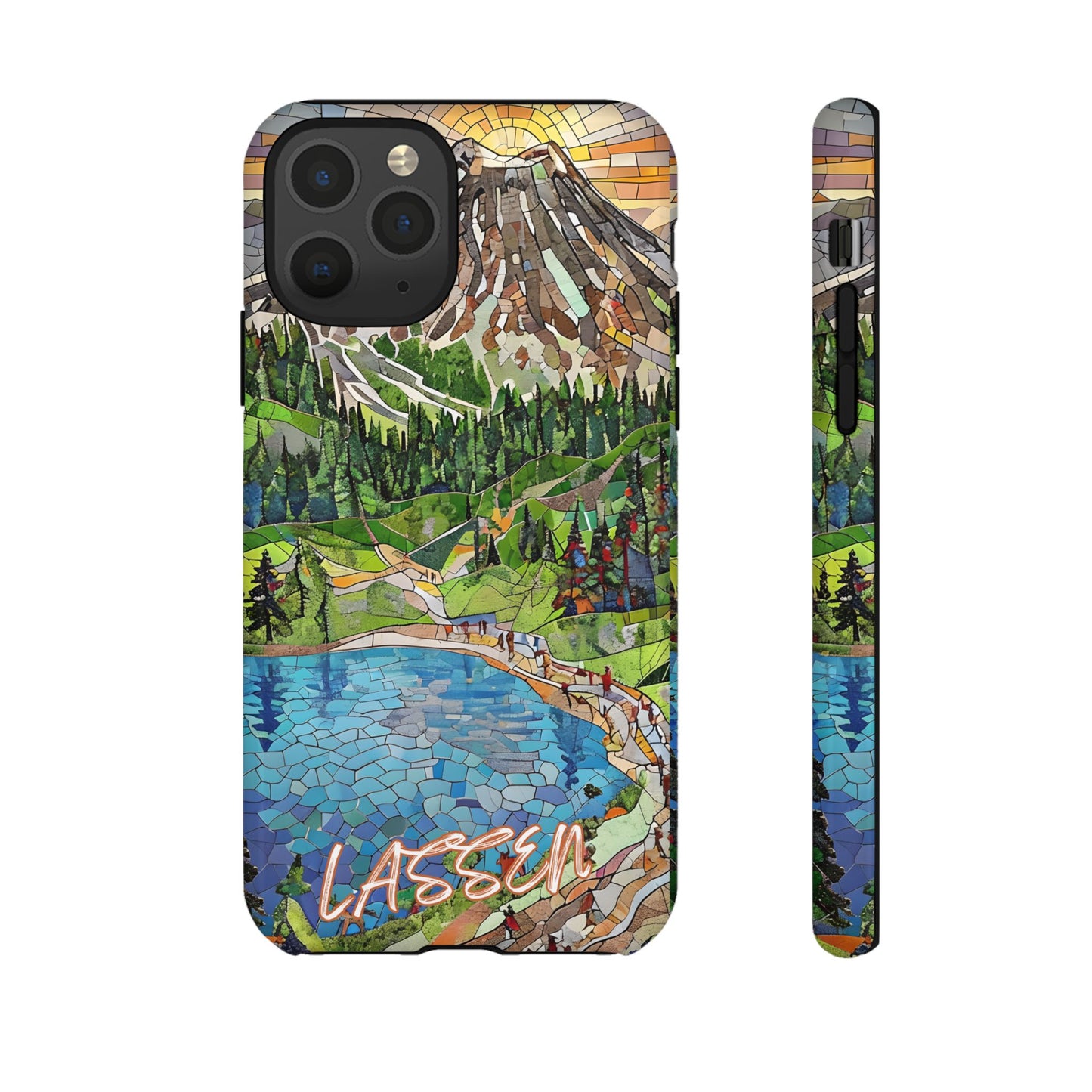 Lassen Volcanic National Park California Phone Case, Mosaic Phone Case, Mountain Nature Art, National Park Gift, Scenic Forest Phone Cover