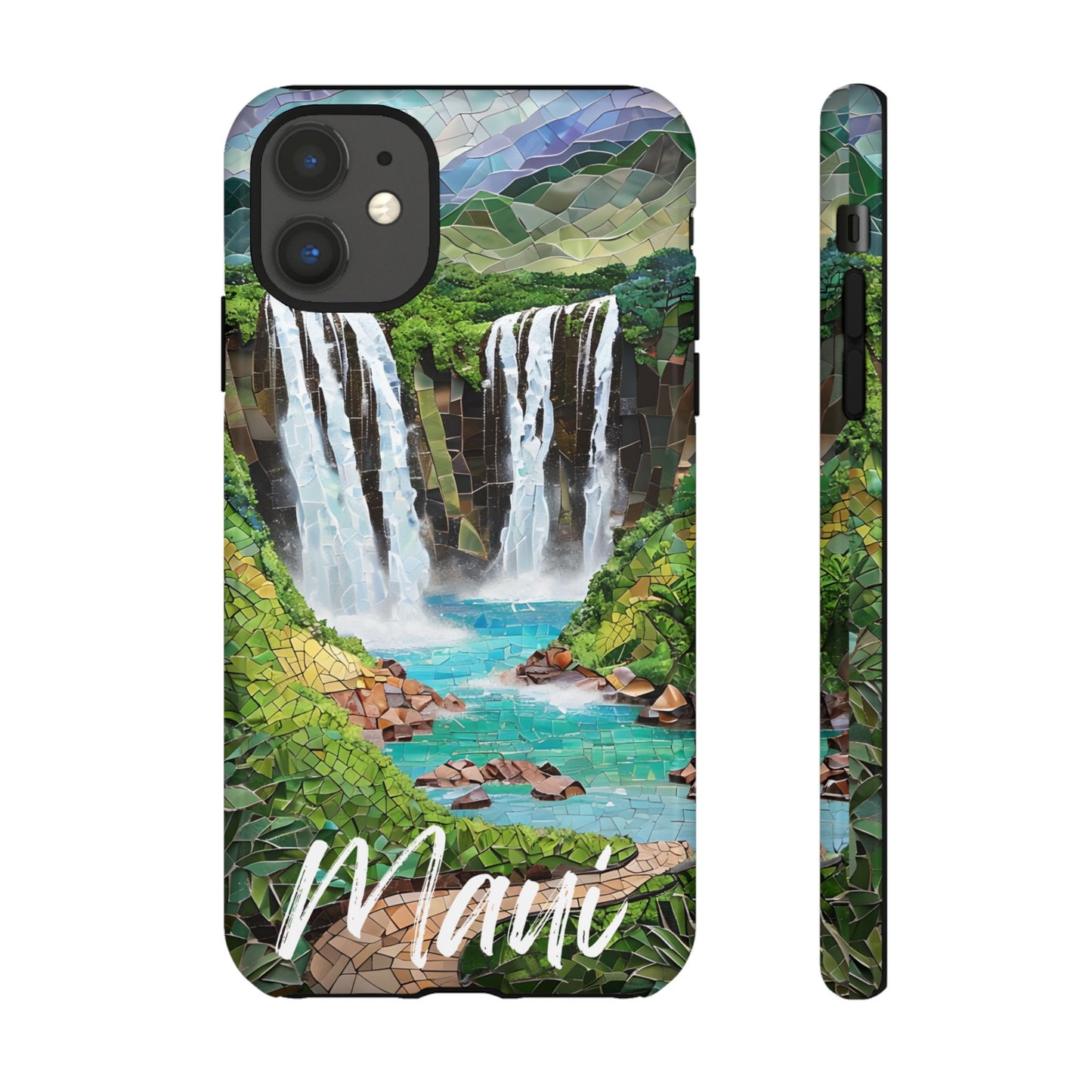 Haleakala National Park Phone Case, Mosaic Phone Case, Hawaii Nature Art National Park Gift Scenic Waterfall Phone Cover Landscape Aesthetic