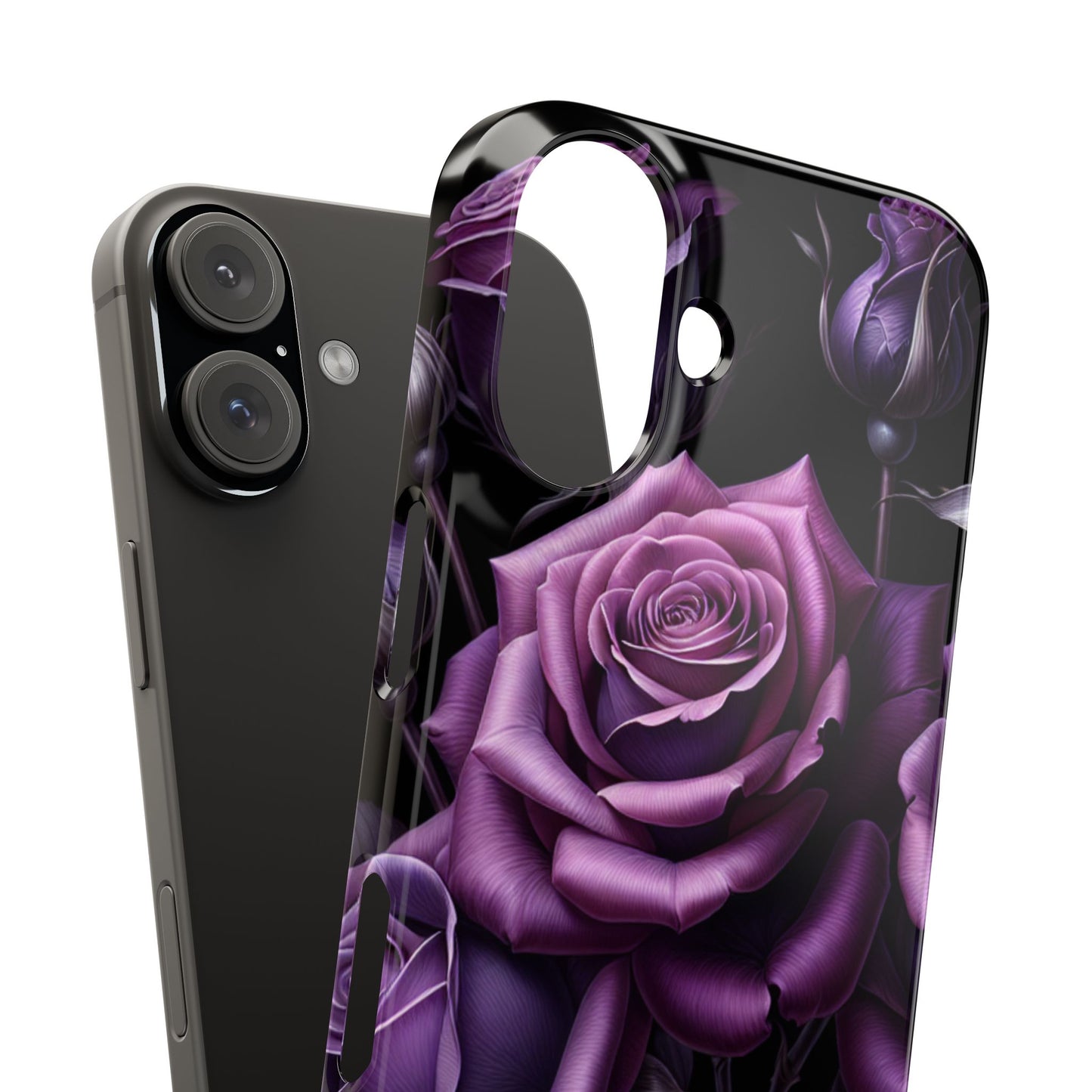 Purple Rose Slim Phone Cases, Floral Phone Cover, Elegant Smartphone Case, Gift for Her, Mother's Day Accessories