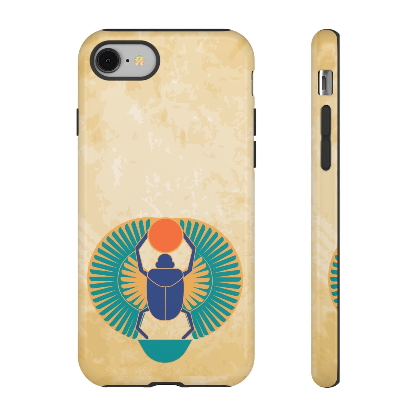 Ancient Egyptian Scarab Beetle Tough Phone Case - Symbol of Rebirth Design, Mythological Art, Compatible with iPhone, Galaxy, and Google