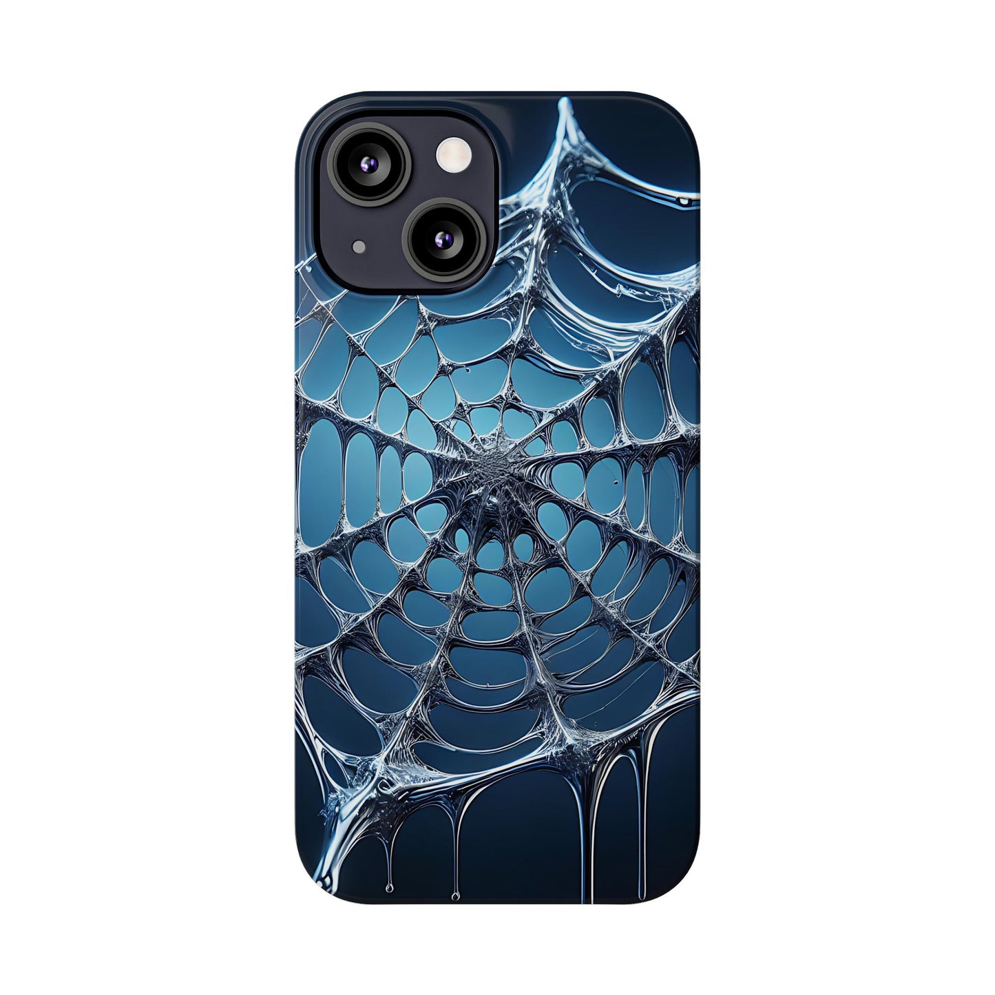 Spider Web Slim Phone Case - Artistic Design for Halloween, Unique Gift, Phone Accessories, Trendy Tech Style, Eco-Friendly Case