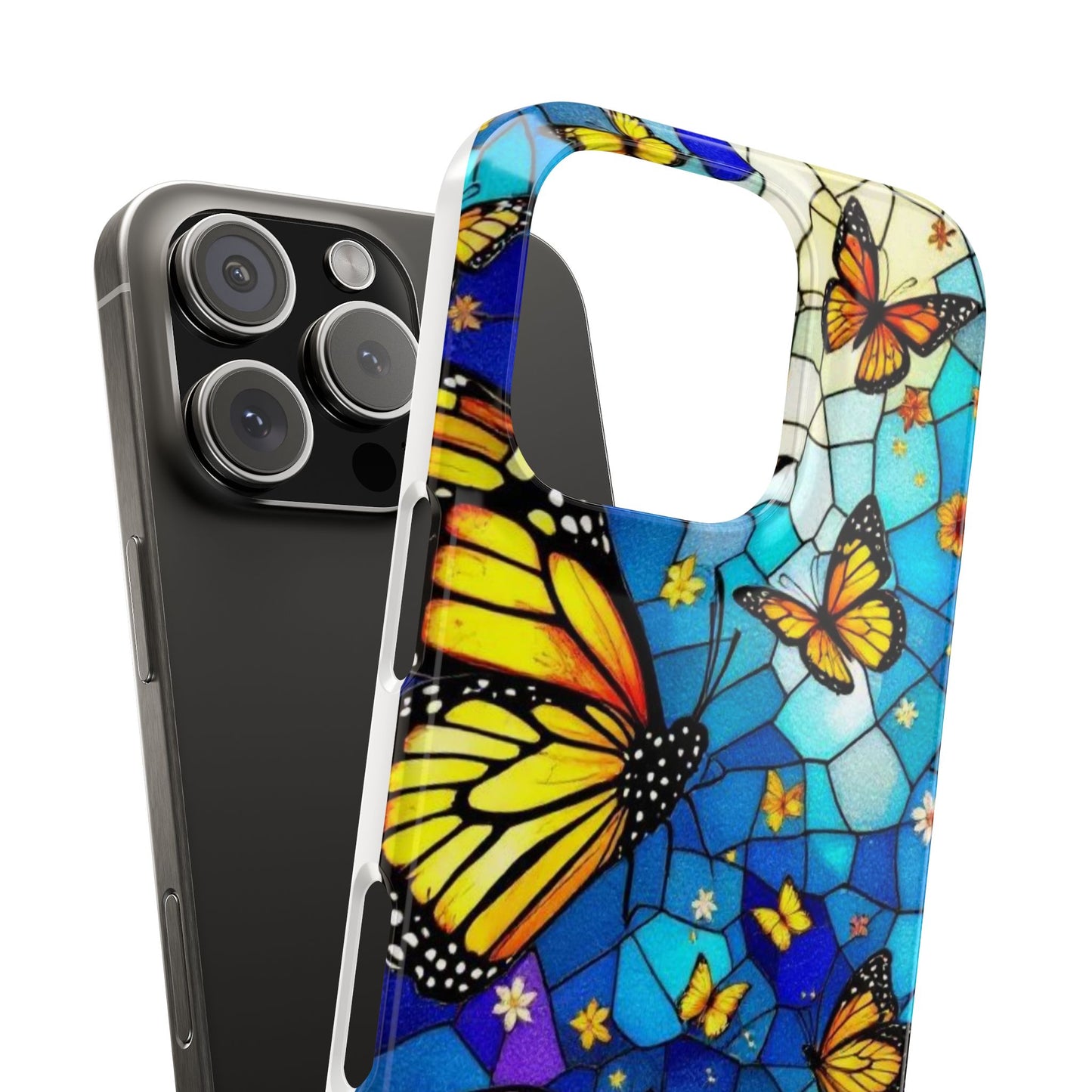 Butterfly Garden Slim Phone Case - Colorful Floral Design, Gift for Nature Lovers, Birthday Surprise, Eco-Friendly, Summer Vibes