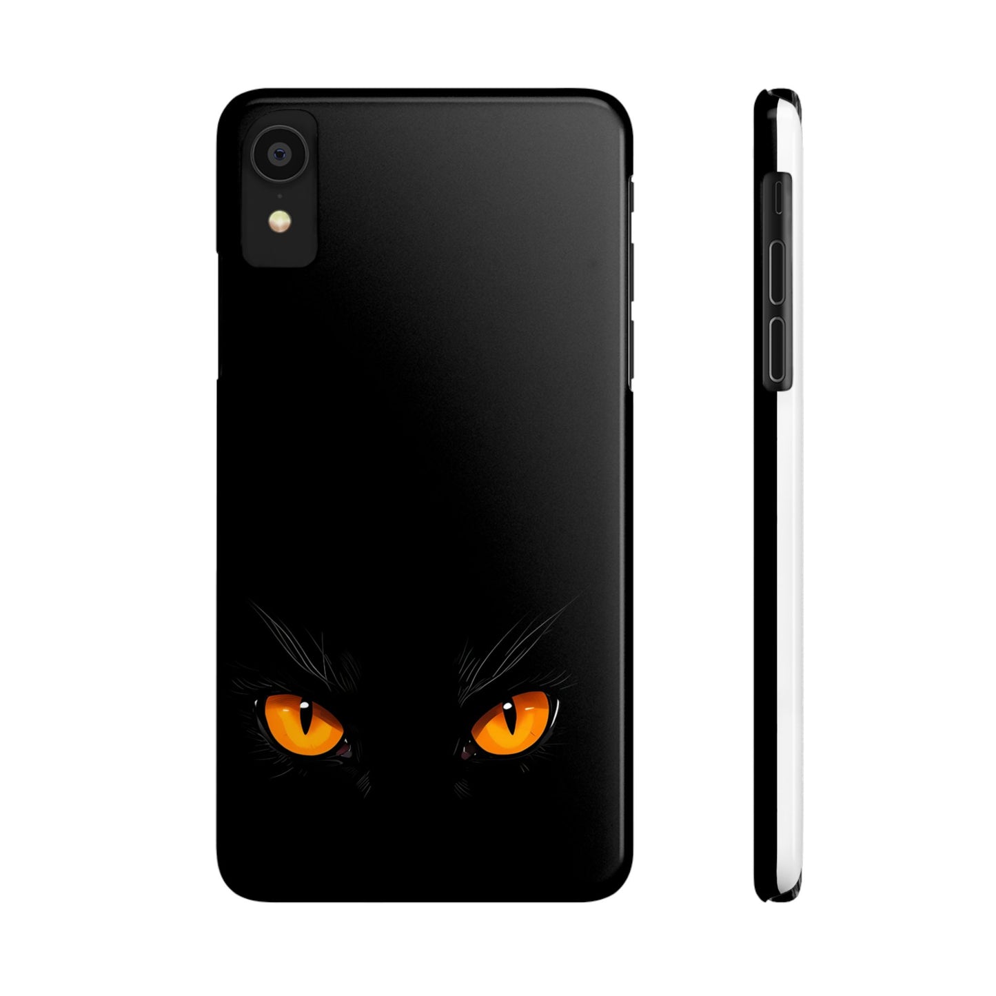 Black Cat Slim Phone Case - Gothic Halloween Aesthetic, Subtle Spookycore Aesthetic, Compatible with iPhone, Galaxy, and Google Phones