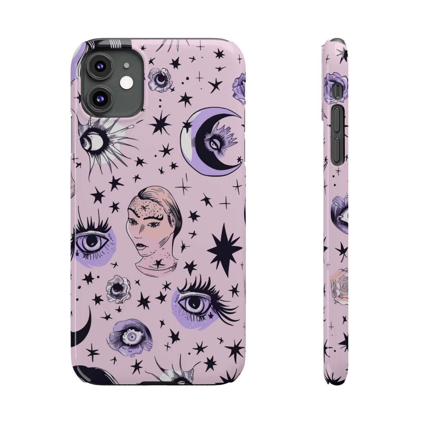 Celestial Slim Phone Cases - Stylish Cosmic Design, Personalized Phone Protectors, Astrology Gifts, Unique Phone Accessories, Moon & Stars