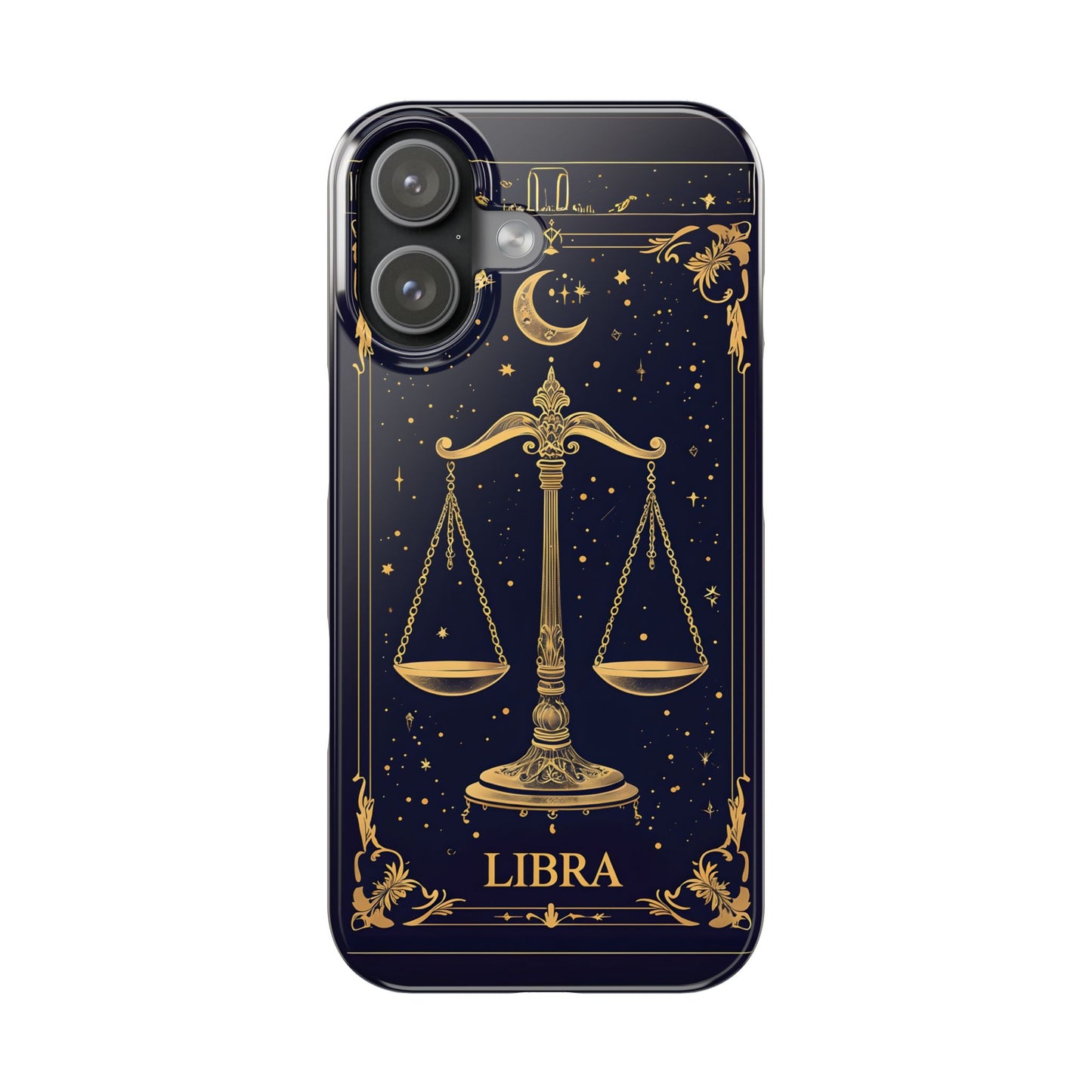 Libra Zodiac Slim Phone Case Astrology Gift for Her, Celestial Star Sign Cover, Birthday Gift, Compatible with iPhone 17, 16, 15, 14, 13