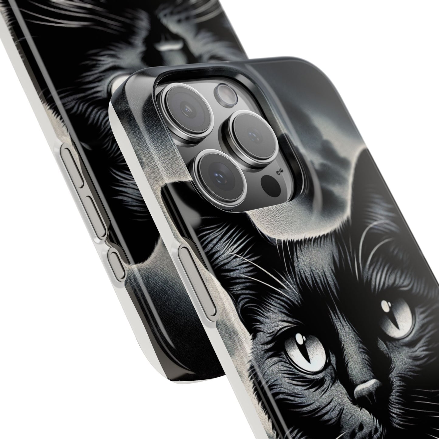 Black Cat Halloween Slim Case Coquette - Creepy Cute Gift for Her, Goth Coquette Spooky Tough Case, Compatible with iPhone, Galaxy, Google