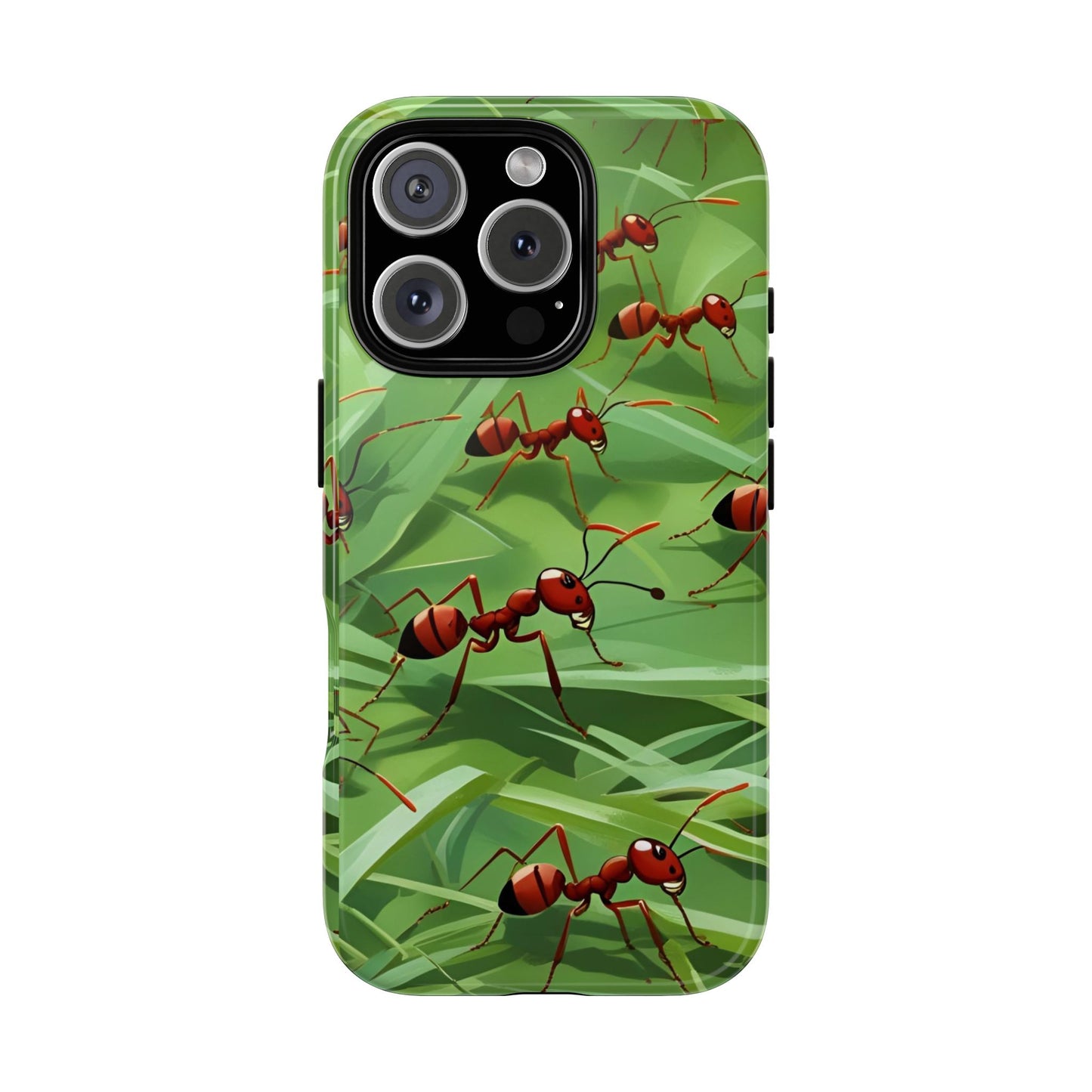 Marching Ant Pattern Tough Phone Case - Realistic Insect Art, Minimalist Nature Aesthetic, Compatible with iPhone, Galaxy, and Google Phones