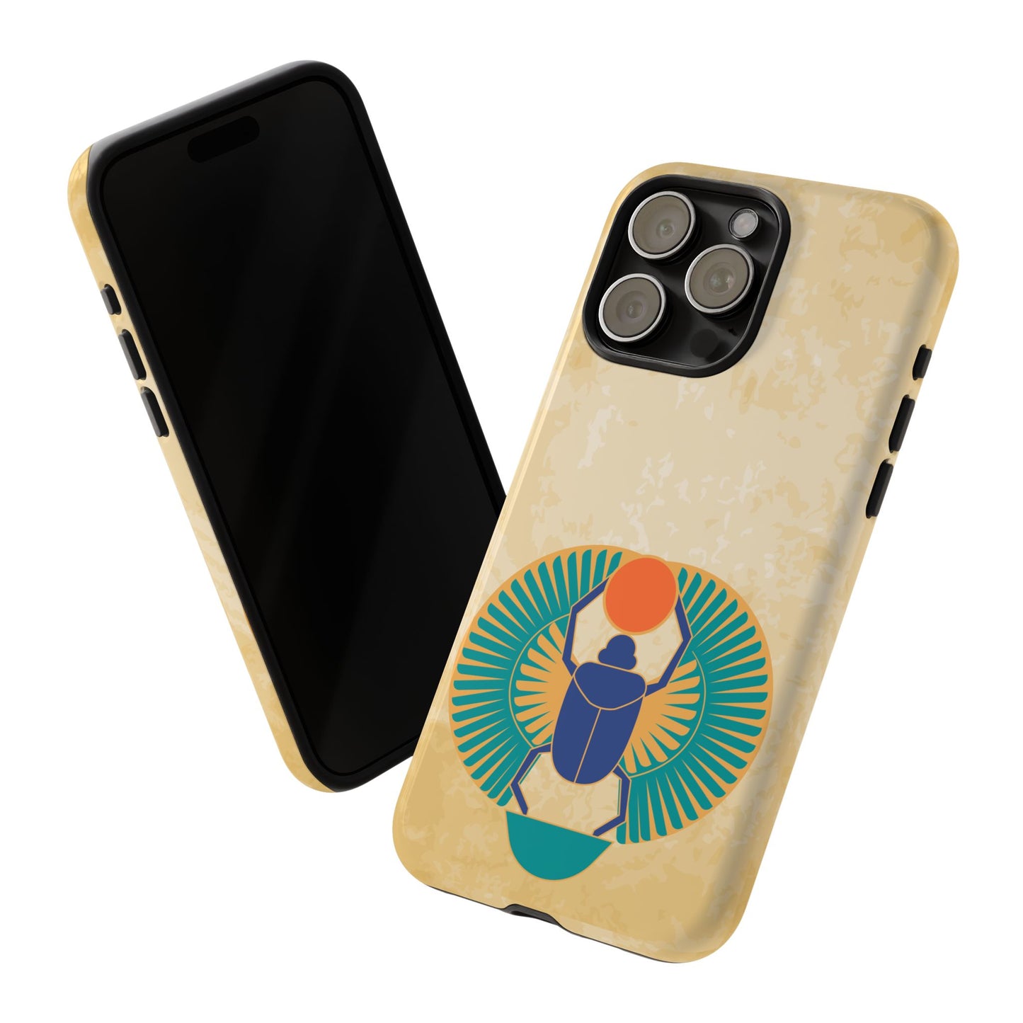 Ancient Egyptian Scarab Beetle Tough Phone Case - Symbol of Rebirth Design, Mythological Art, Compatible with iPhone, Galaxy, and Google