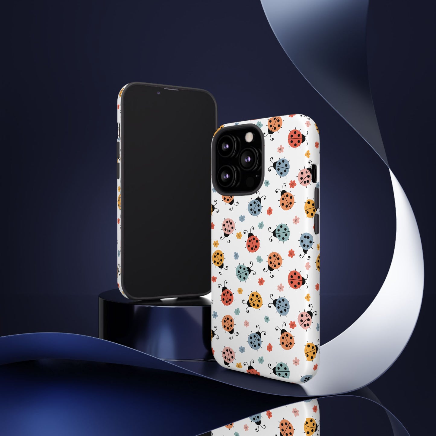 Ladybug Tough Phone Case - Cute Insect Aesthetic, Nature-Inspired Pattern Art, Compatible with iPhone, Galaxy, and Google Phones