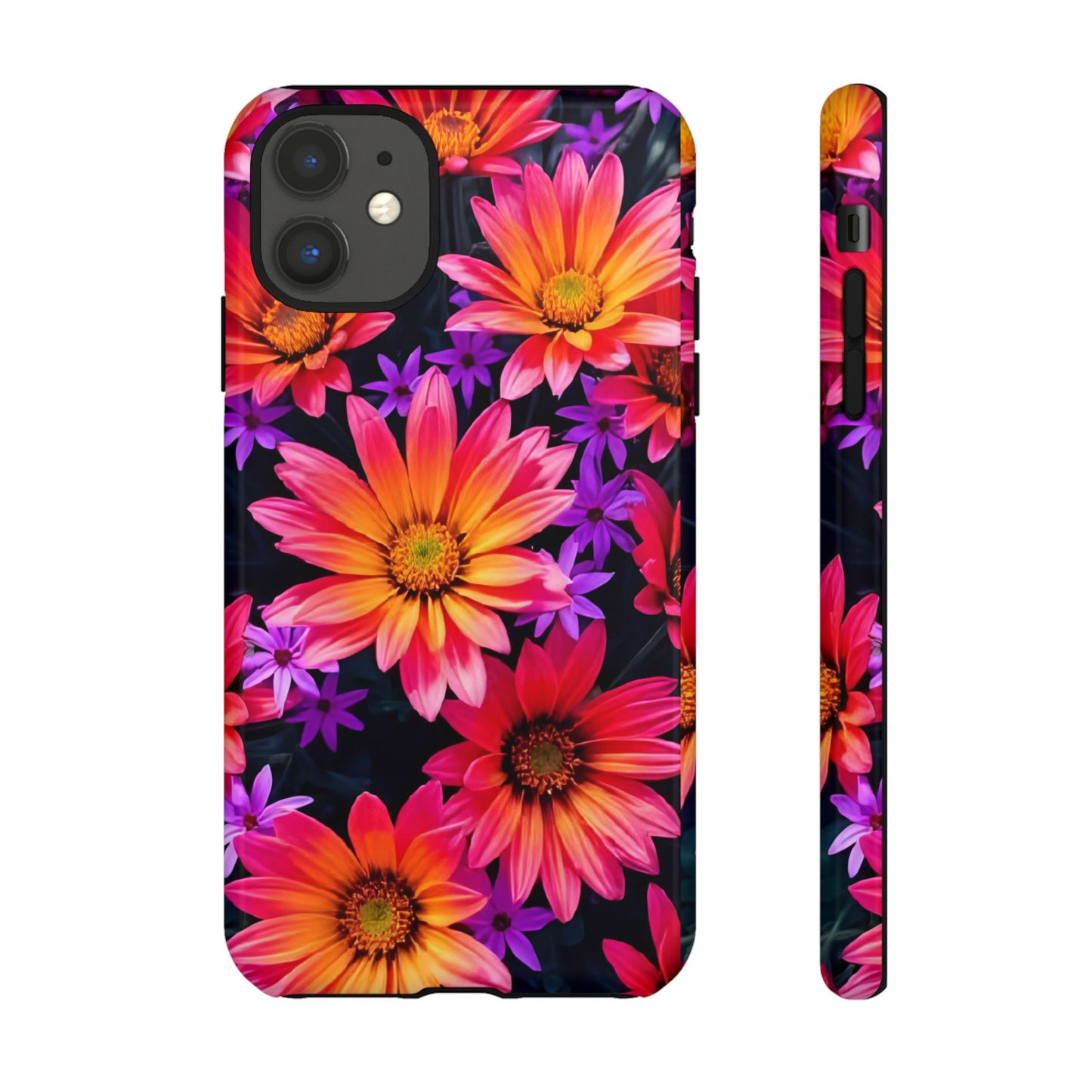 Bold Garden Flower Tough Phone Case - Colorful Floral Print, Bright Botanical Aesthetic, Compatible with iPhone, Galaxy, and Google Phones
