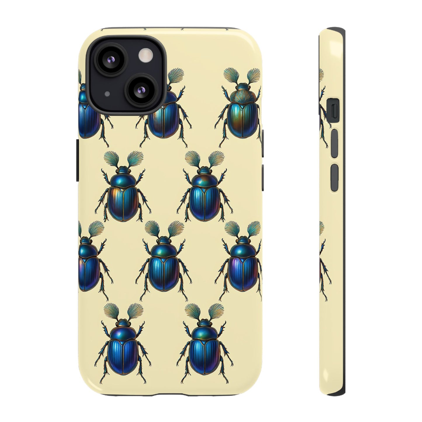 Beetle Tough Phone Case - Nature-Inspired Insect Art, Vintage Bug Pattern Design, Compatible with iPhone, Galaxy, and Google Phones