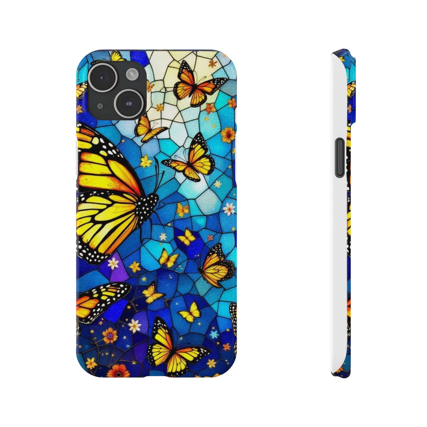 Butterfly Garden Slim Phone Case - Colorful Floral Design, Gift for Nature Lovers, Birthday Surprise, Eco-Friendly, Summer Vibes