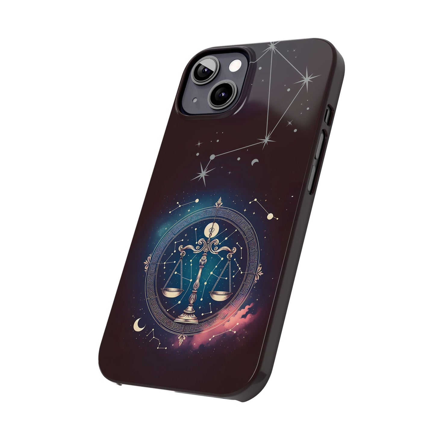 Libra Zodiac Slim Phone Case Astrology Gift for Her, Celestial Star Sign Cover, Birthday Gift, Compatible with iPhone 17, 16, 15, 14, 13, 12, 11