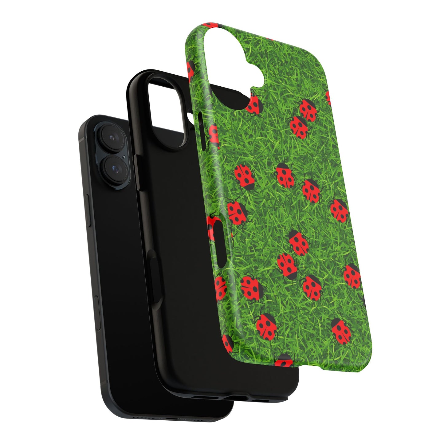 Ladybug Tough Phone Case - Cute Insect Aesthetic, Nature Pattern Art Design, Compatible with iPhone, Galaxy, and Google Phones