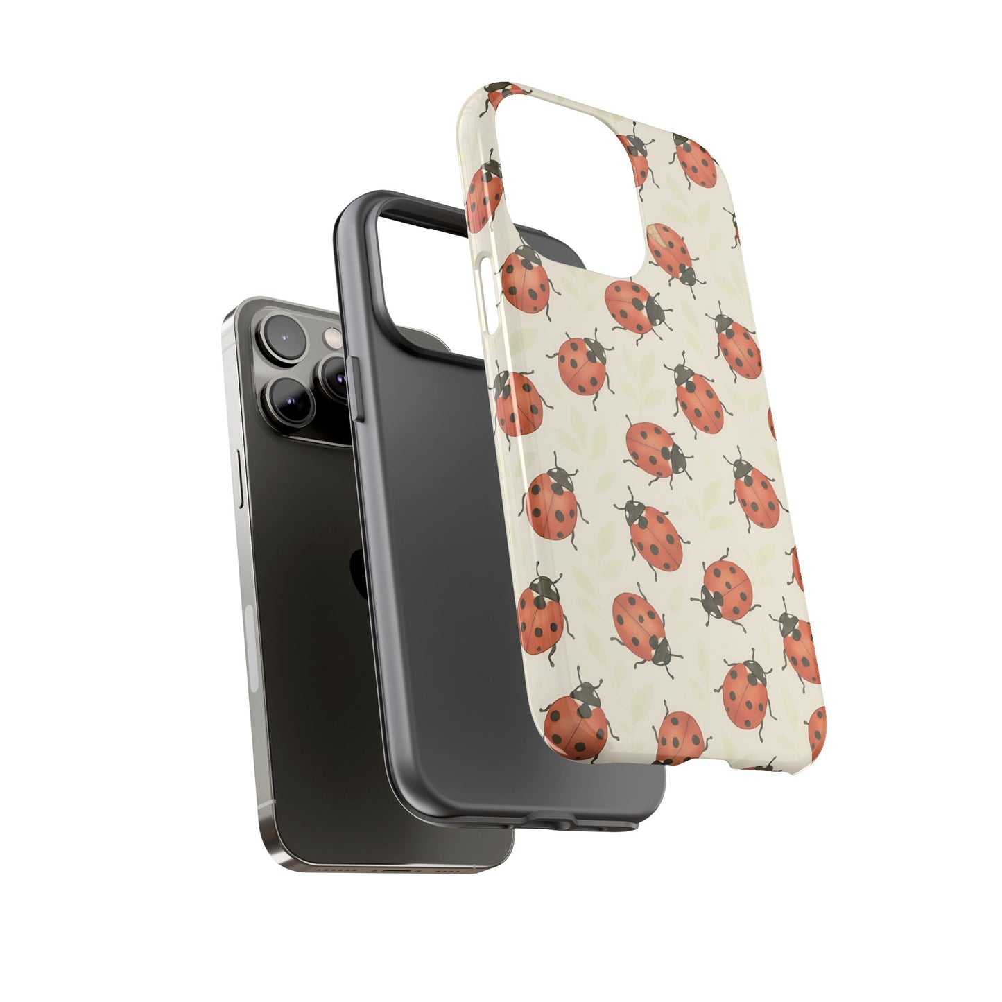 Ladybug Tough Phone Case - Cute Insect Aesthetic, Nature-Inspired Pattern Art, Compatible with iPhone, Galaxy, and Google Phones